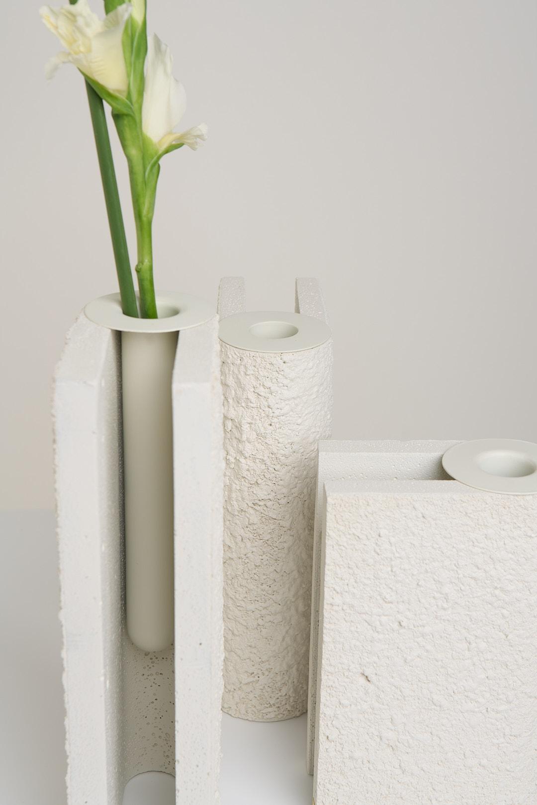 Brasiliano Collection'S, Set di vasi in cemento bianco sporco in vendita