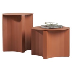 Pampulha Collection, Terracotta Steel Side Tables (Set of 2)