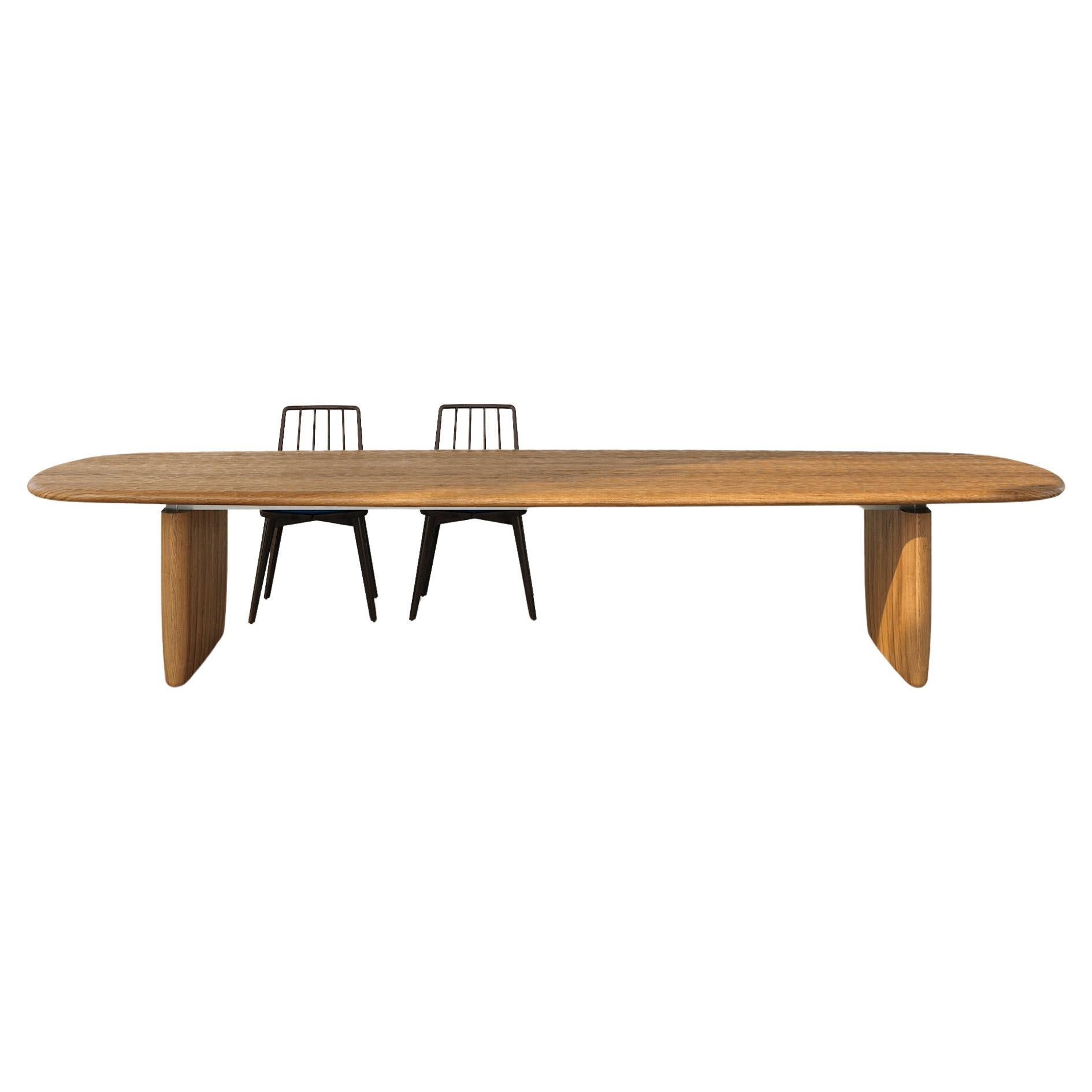 Pamunu Dining Table Eight Seat Handmade Teak Organic Form and Texture, In Stock For Sale