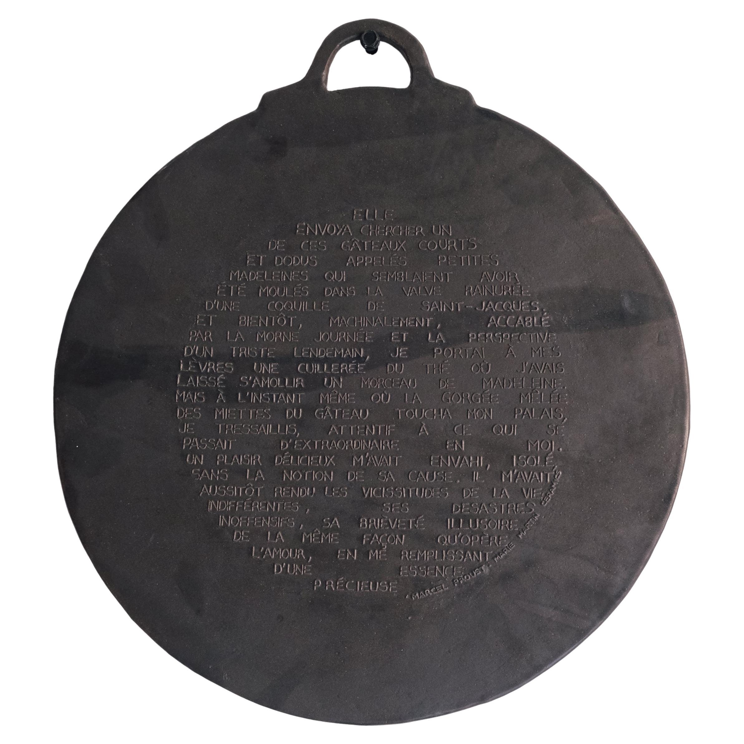 Ceramica da parete Pan 01 Proust in gres nero smaltato di Mary Martin Ceramics in vendita