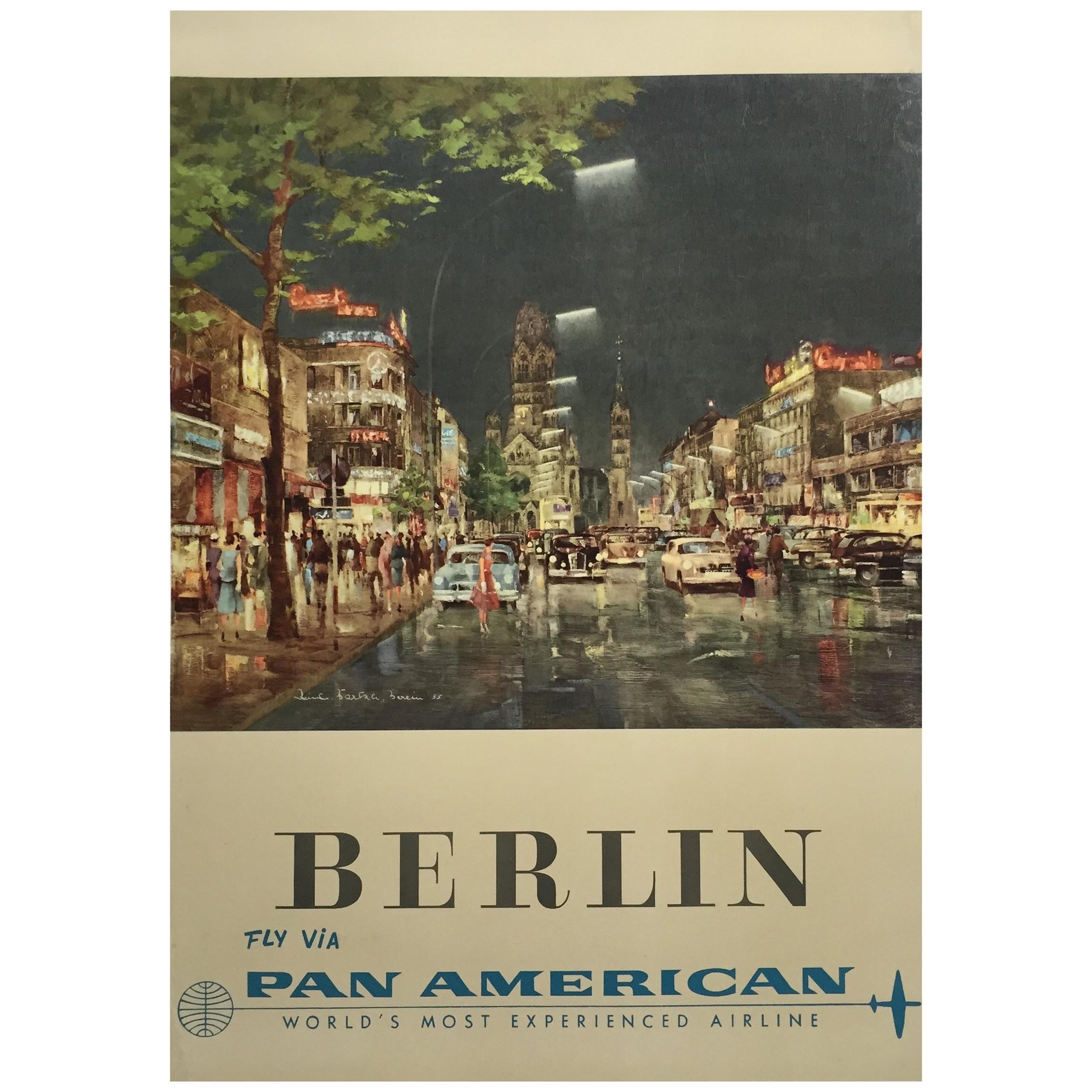 "Pan Am Berlin", 1958 Travel Advertising Poster