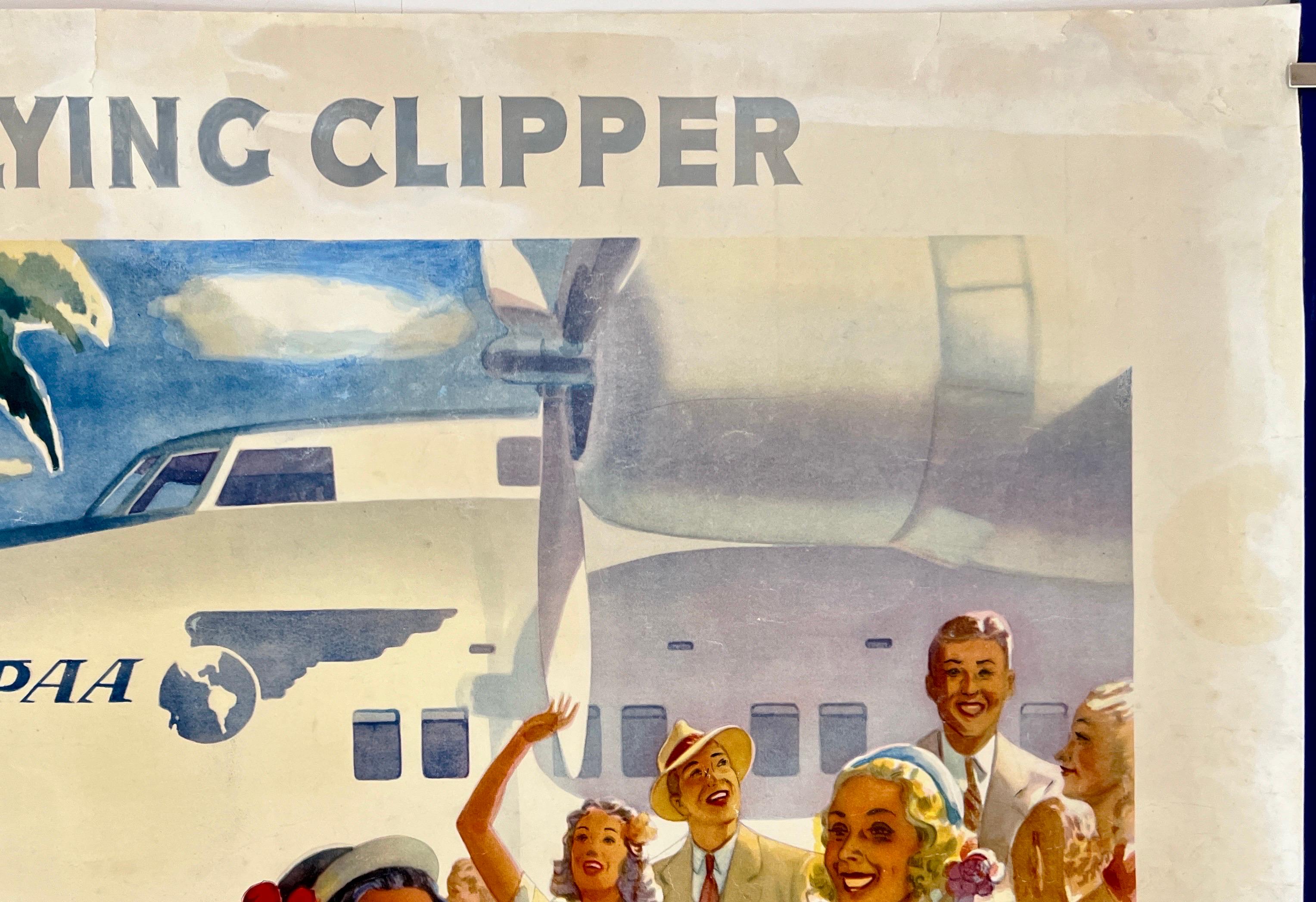PAN AM - HAWAII BY FLYING CLIPPER - Original Vintage Airline Travel ...