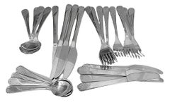 Pan Am World Airways 1980s Stainless Infinity Logo Flatware 4 Settings 24 pcs.