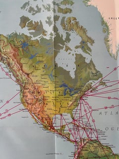 Pan American Airways 1952 World Route Map