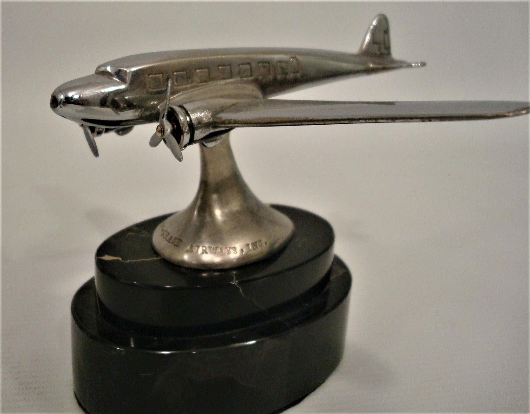 Brass Pan American - Grace Airways Airplane Model Advertising Paperweight. c1930´s For Sale