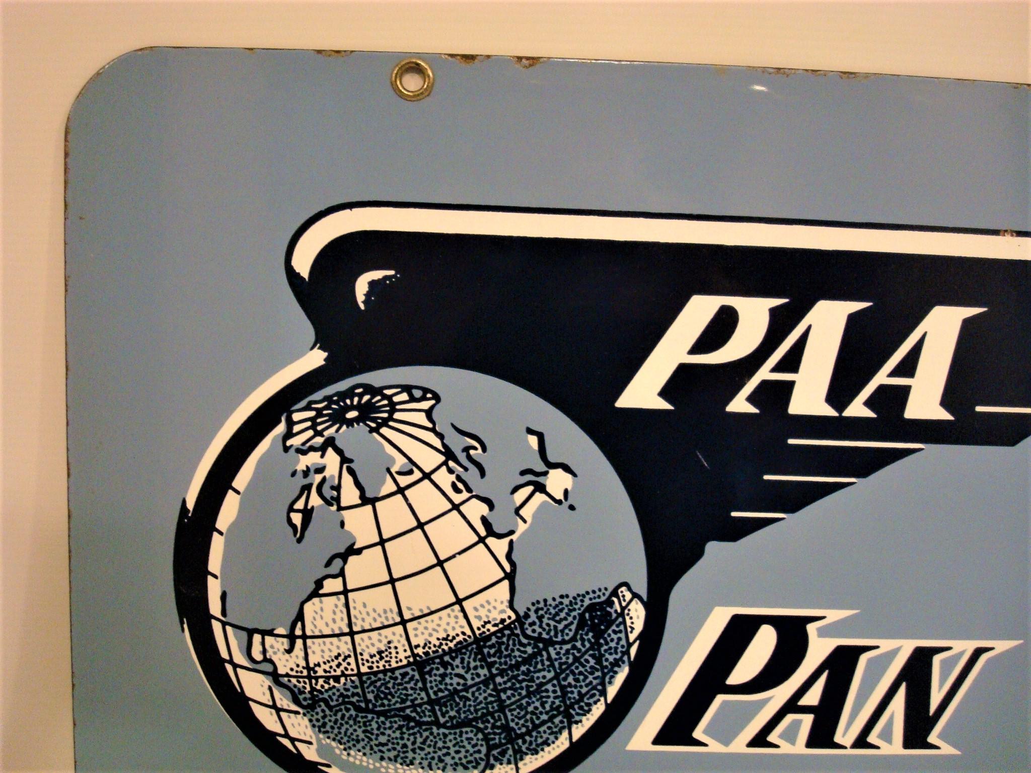 20th Century Pan American World Airways Porcelain / Enamel Sign For Sale