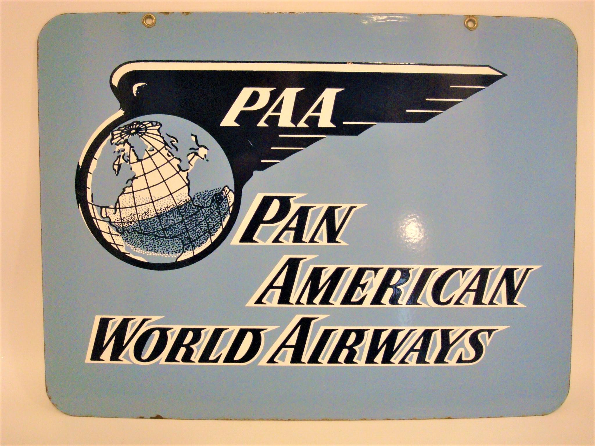 Pan American World Airways Porcelain / Enamel Sign For Sale 1