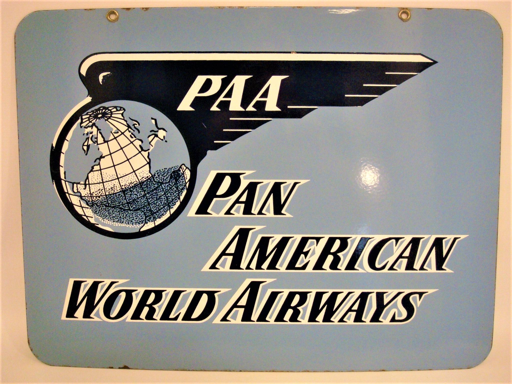 Pan American World Airways Porcelain / Enamel Sign For Sale 3