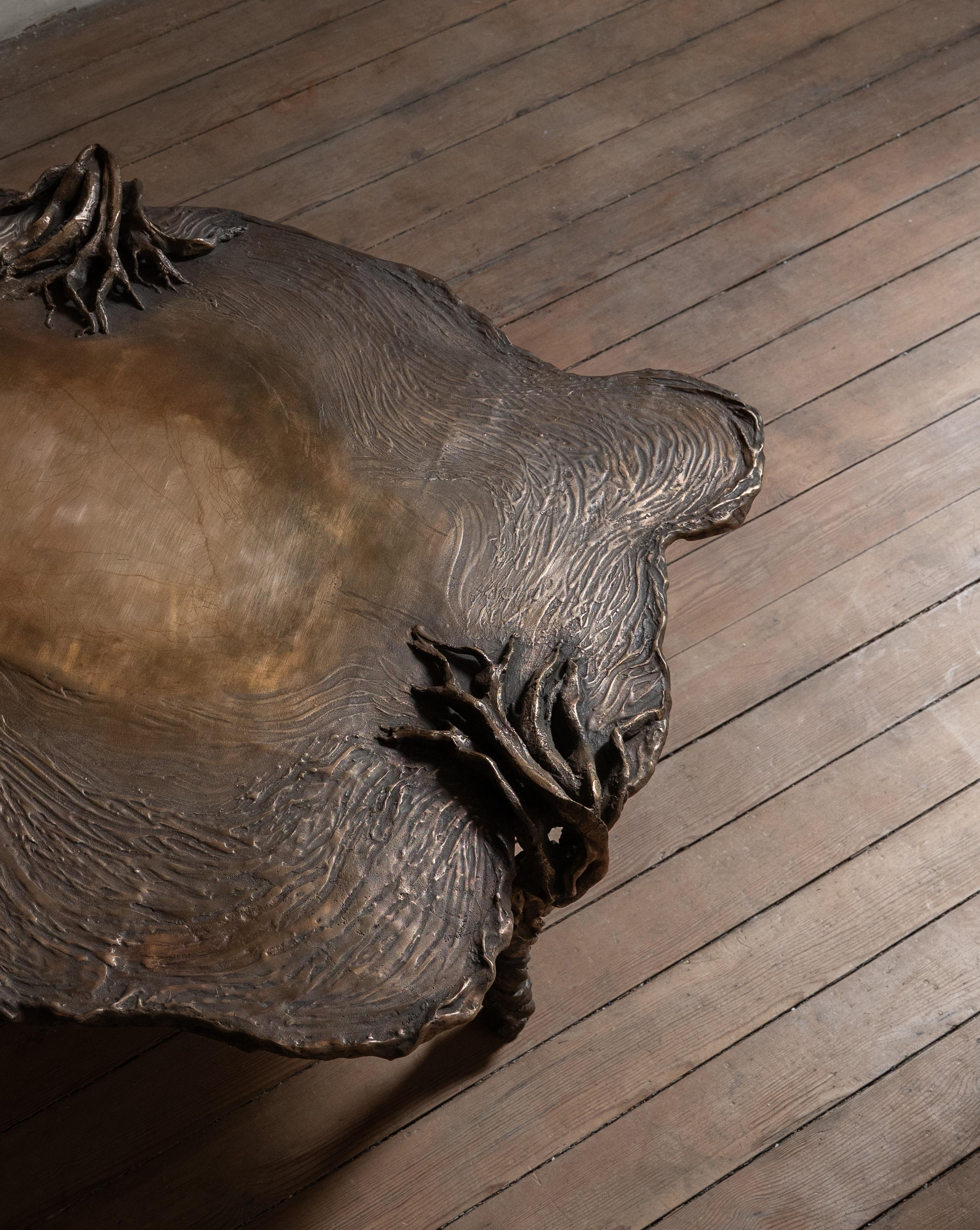Post-Modern Pan Bronze Low Decorative Contemporary Coffee Table by Emilie Lemardeley For Sale
