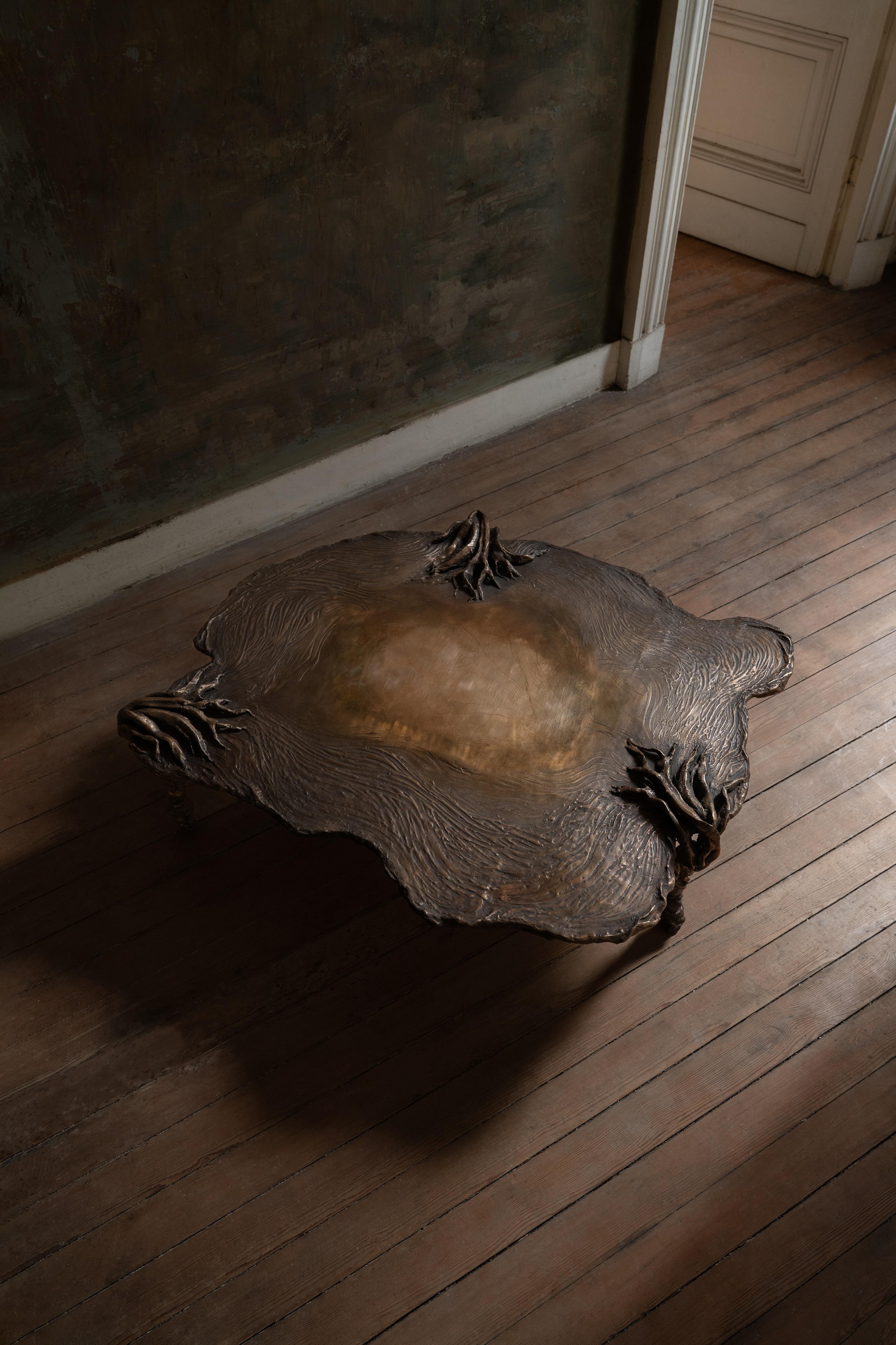 Pan Bronze Low Decorative Contemporary Coffee Table by Emilie Lemardeley In New Condition For Sale In Geneve, CH