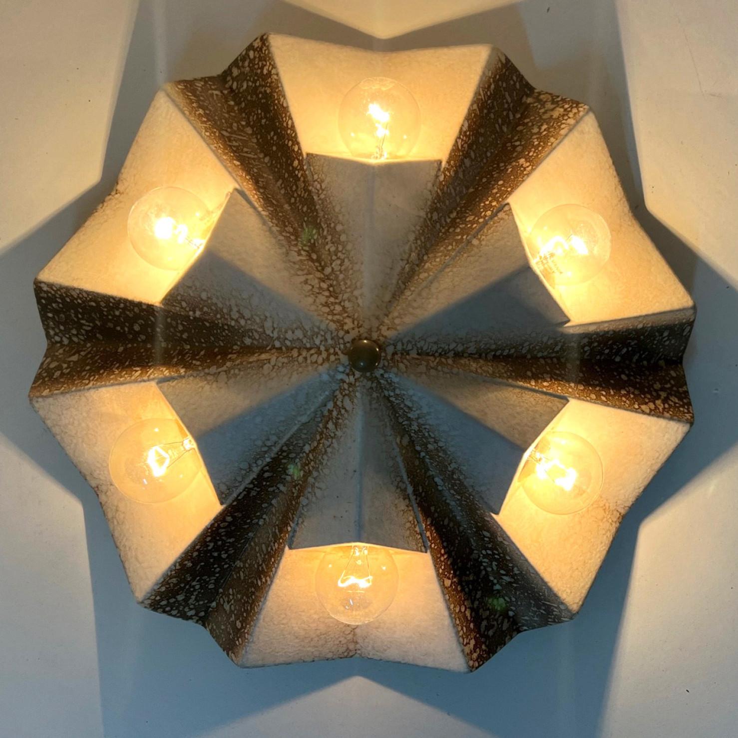 PAN Keramik Caroussel Brown Beige Ceramic Lamp, Germany, 1970s In Good Condition In Rijssen, NL