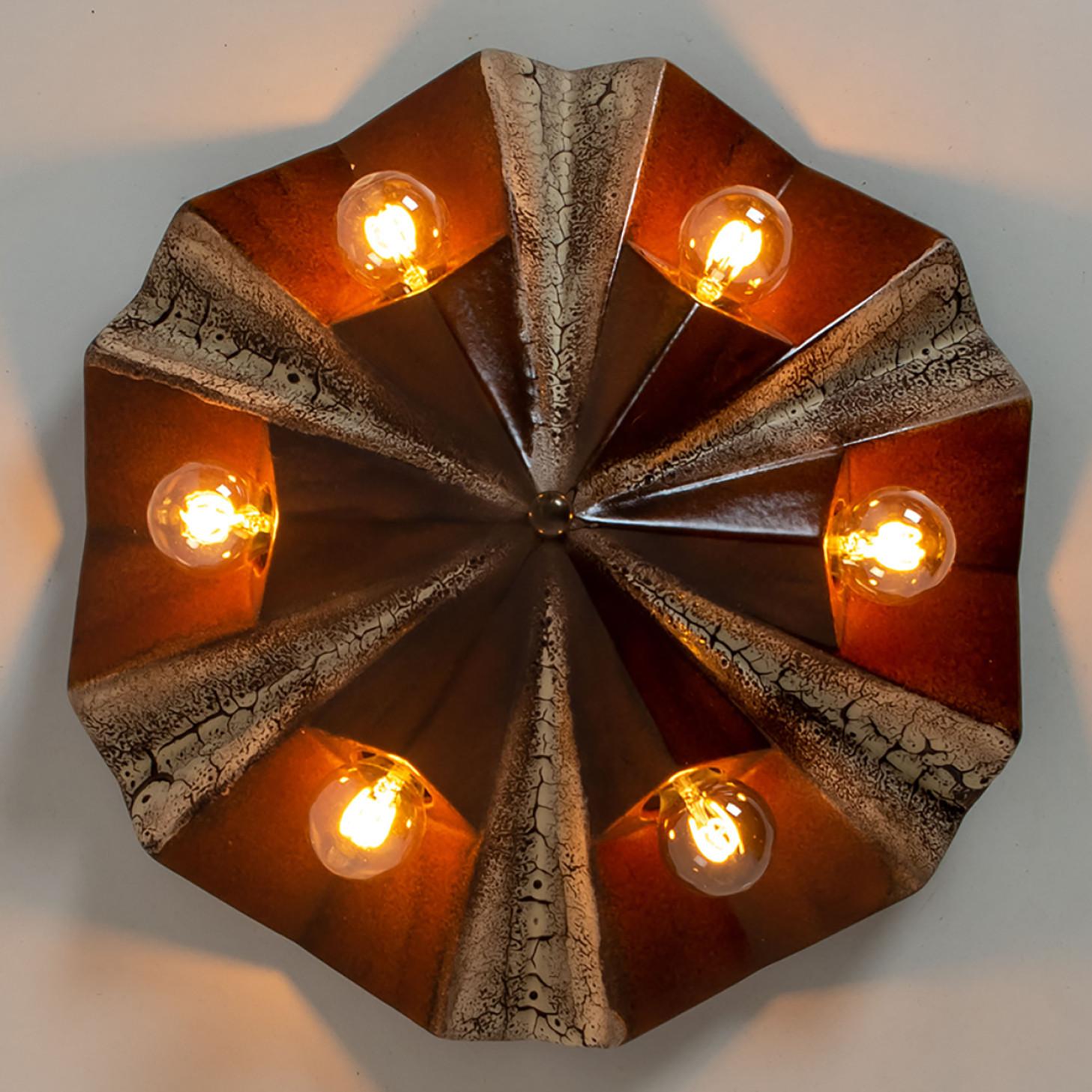 PAN Keramik Caroussel Brown Keramiklampe, Deutschland, 1970er Jahre 5