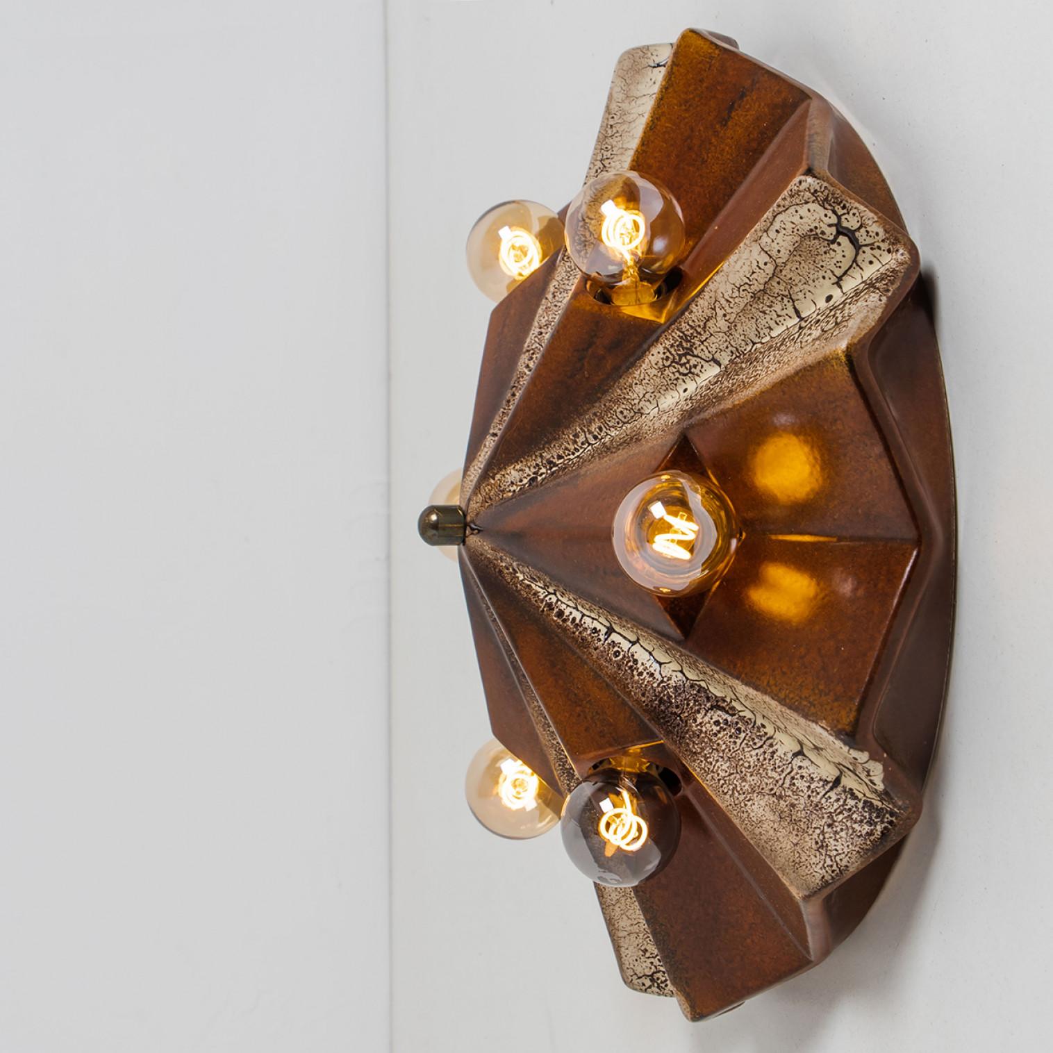 PAN Keramik Caroussel Brown Ceramic Lamp, Germany, 1970s im Angebot 7