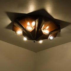 PAN Keramik Caroussel Brown Ceramic Lamp, Germany, 1970s