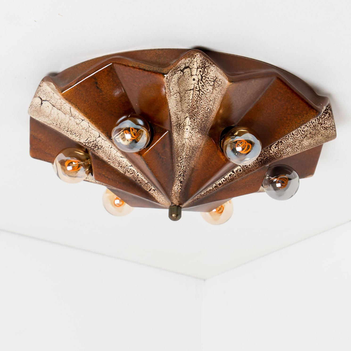 PAN Keramik Caroussel Brown Keramiklampe, Deutschland, 1970er Jahre im Zustand „Gut“ in Rijssen, NL