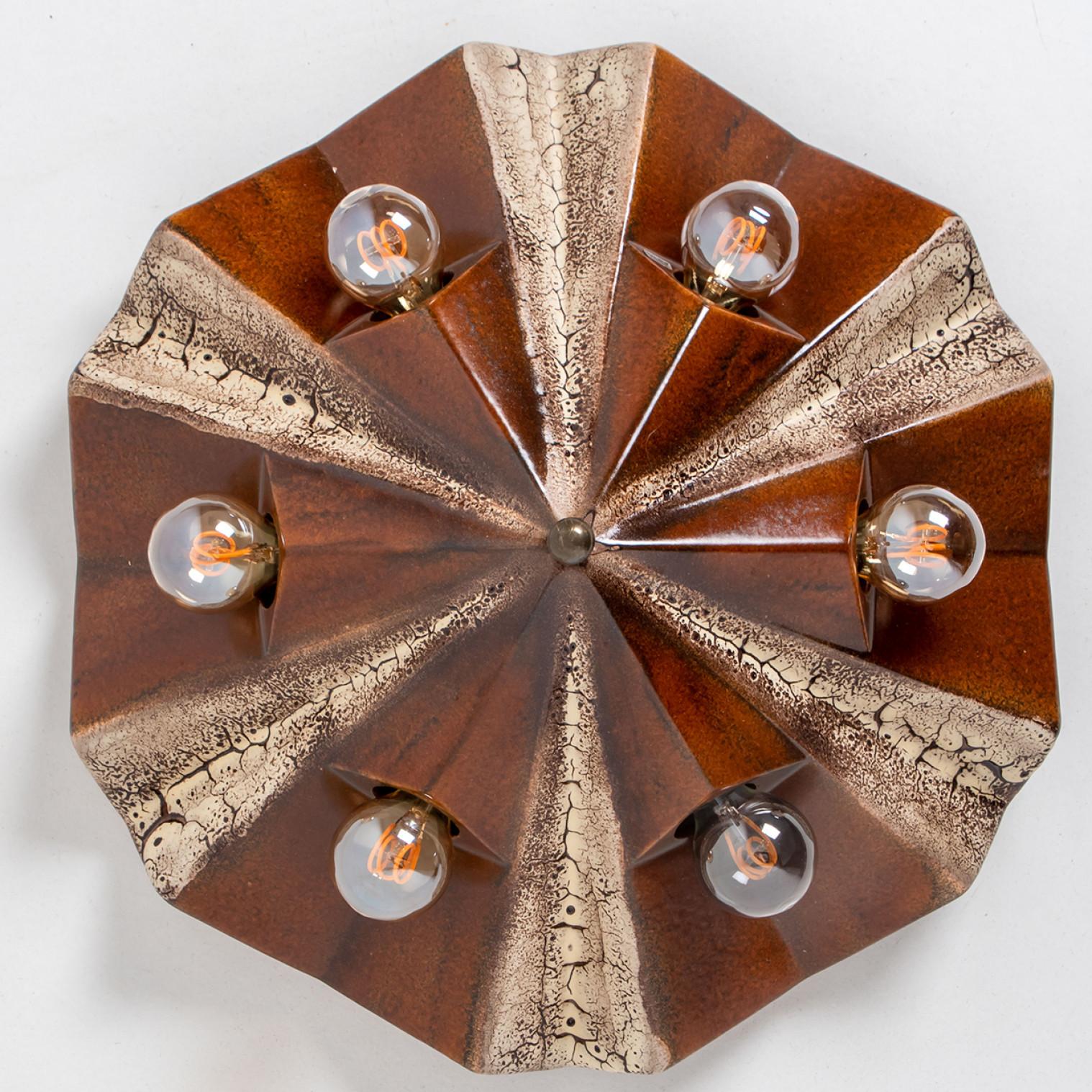 PAN Keramik Caroussel Brown Ceramic Lamp, Germany, 1970s (Sonstiges) im Angebot