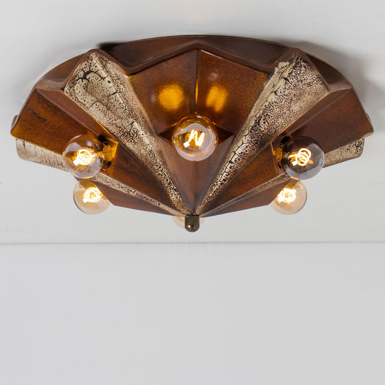 PAN Keramik Caroussel Brown Ceramic Lamp, Germany, 1970s im Angebot 1