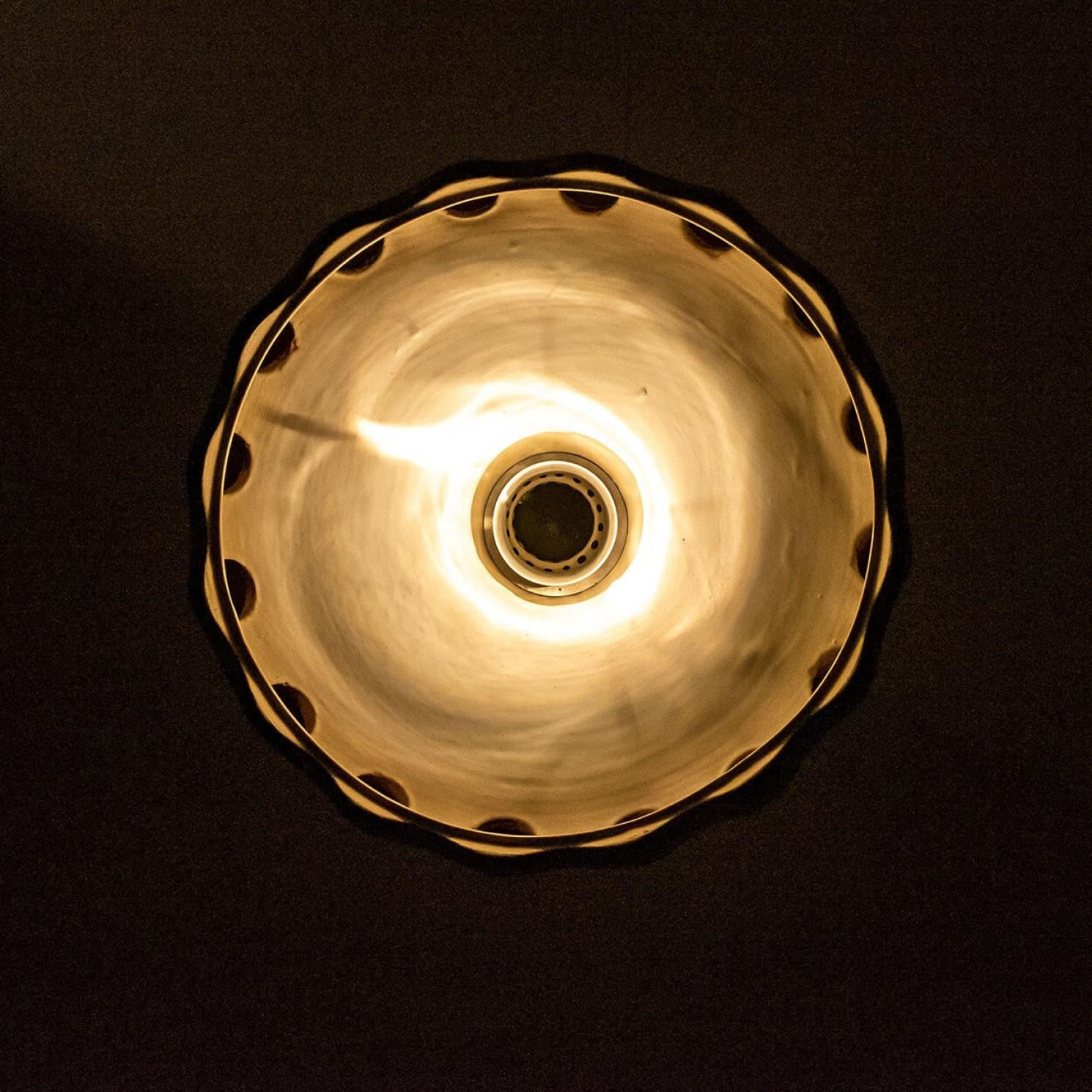 PAN Keramik Green Brown Hanging Ceramic Lamp, Germany, 1970s For Sale 2