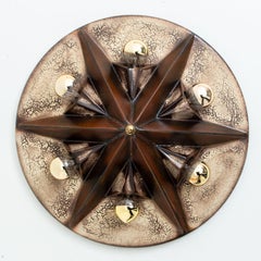 Lampada in ceramica PAN Keramik Star Brown Beige, Germania, anni '70