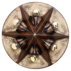 PAN Keramik Star Brown Beige Ceramic Lamp, Germany, 1970s