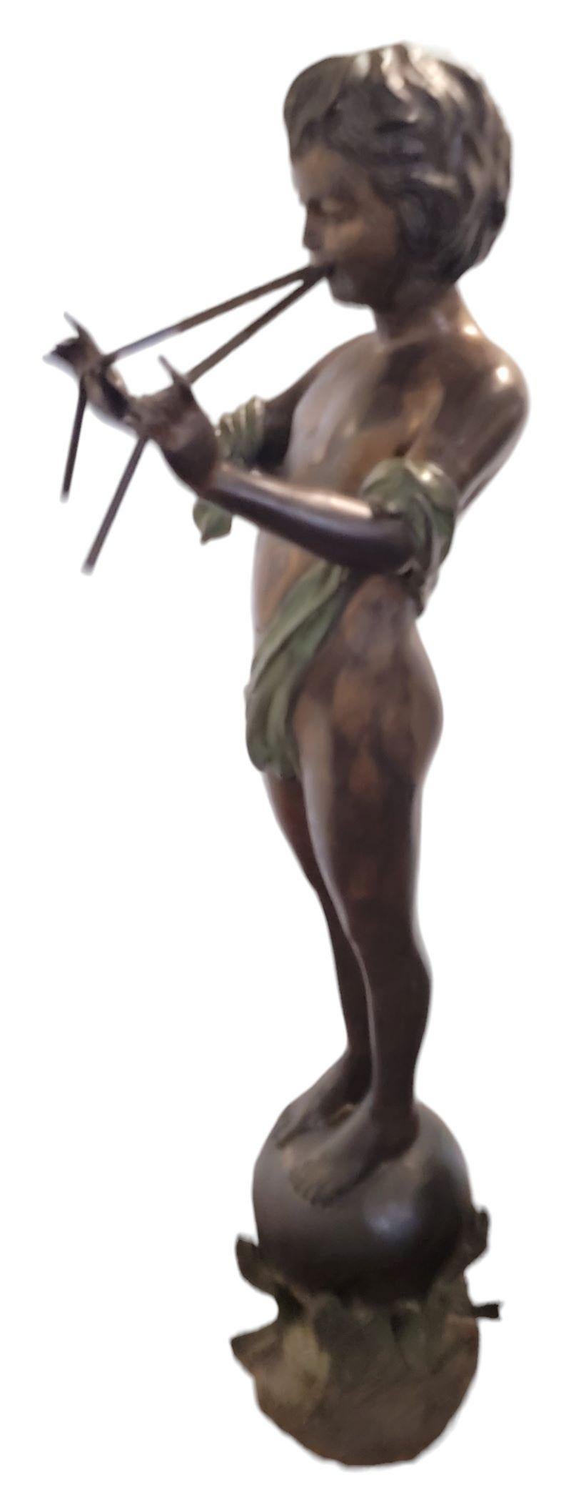 Bronze Pan Of Rohallian Fountain Sculpture For Sale