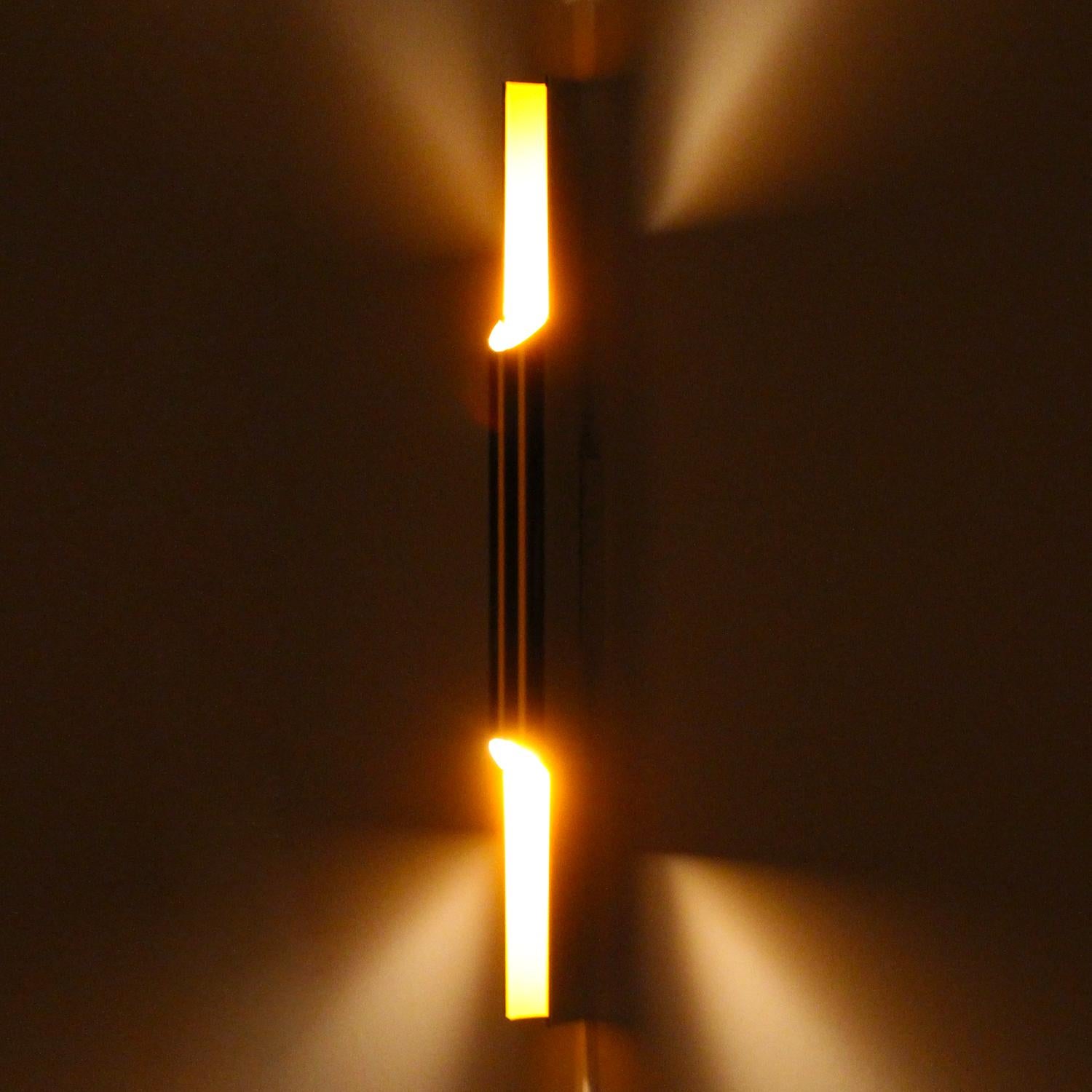 Mid-20th Century Pan-Opticon, Elegant Aluminum and Yellow Sconce by Bent Karlby for Lyfa