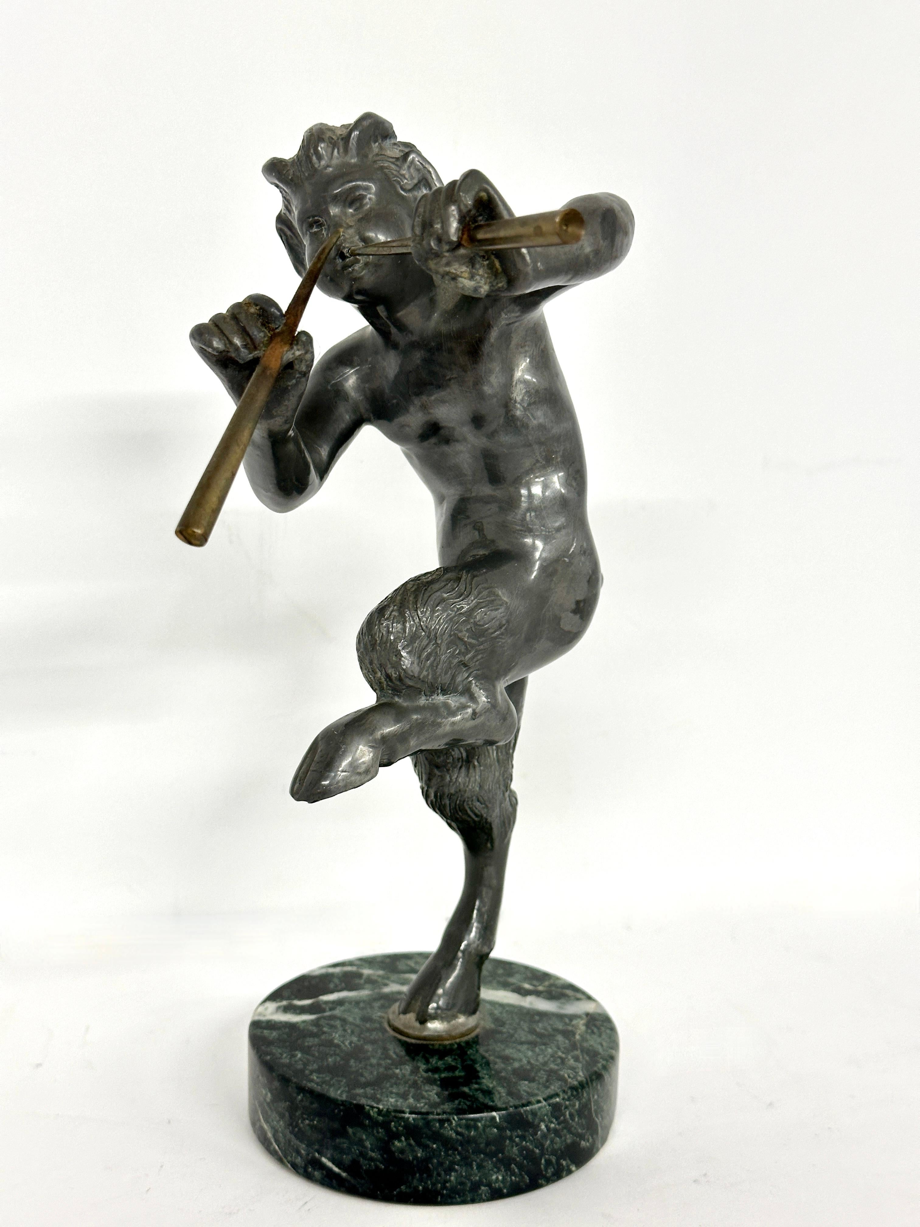 Italian Pan Playing The Flutes, Neoclassical Sculpture For Sale
