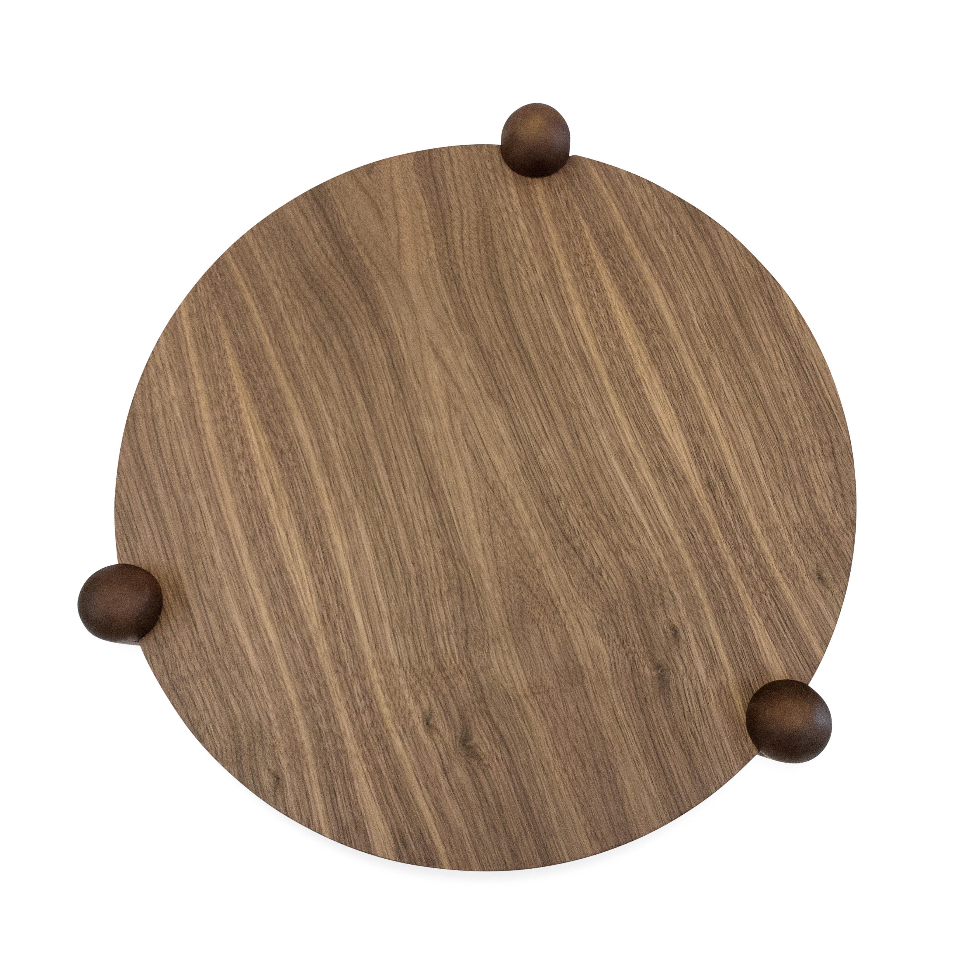 Pan Side Tables in Walnut Wood Finish, Set of 3 4