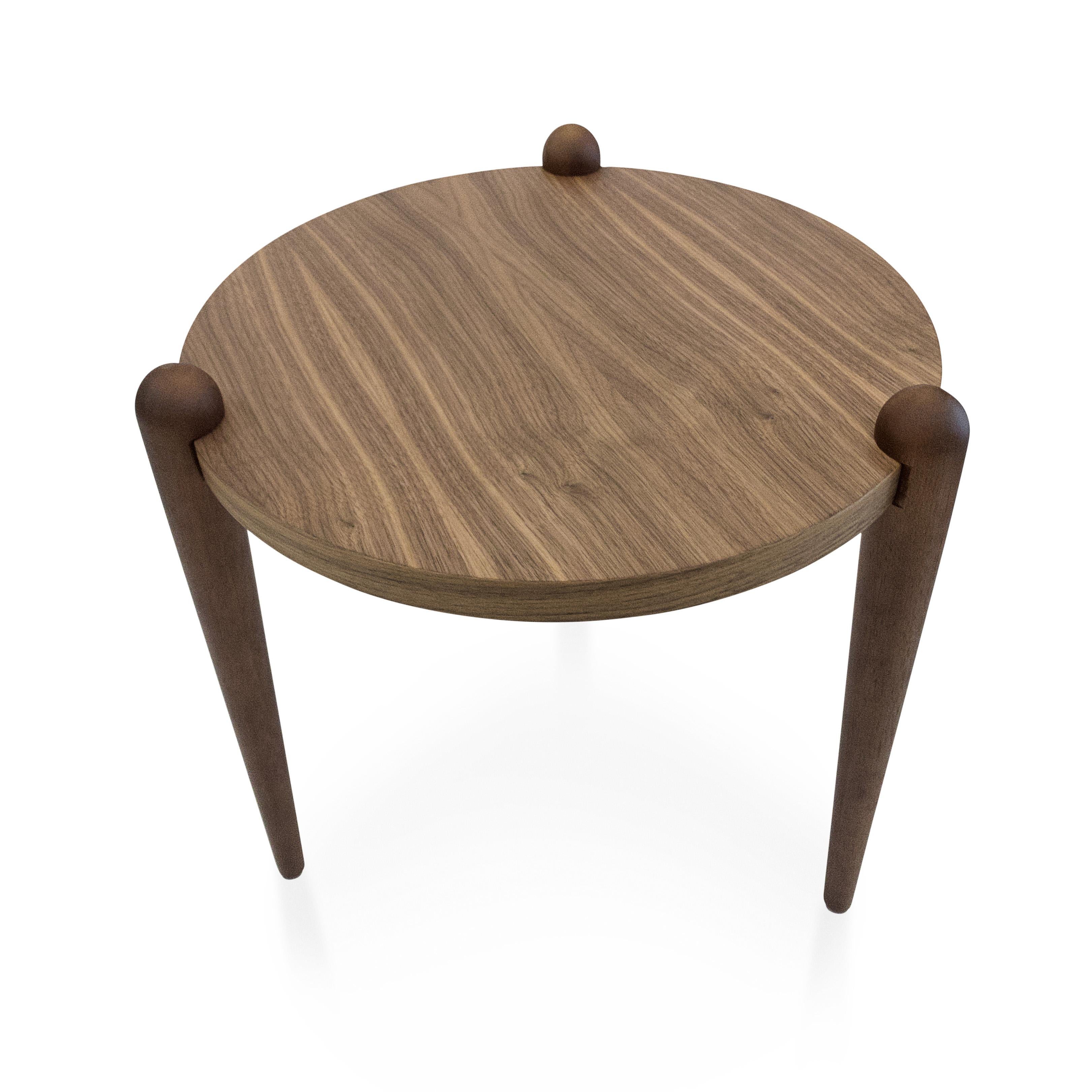Pan Side Tables in Walnut Wood Finish, Set of 3 6