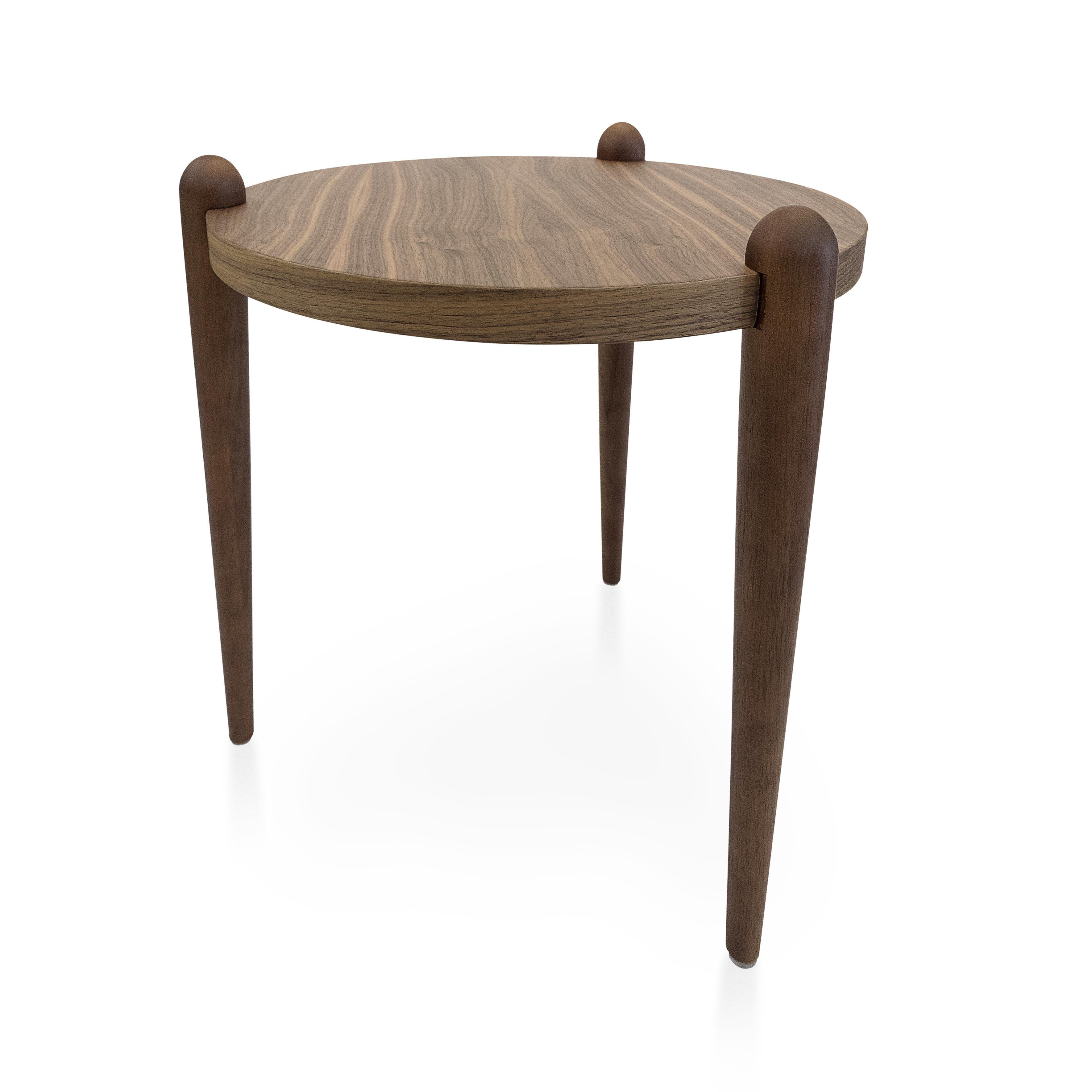 Pan Side Tables in Walnut Wood Finish, Set of 3 For Sale 8