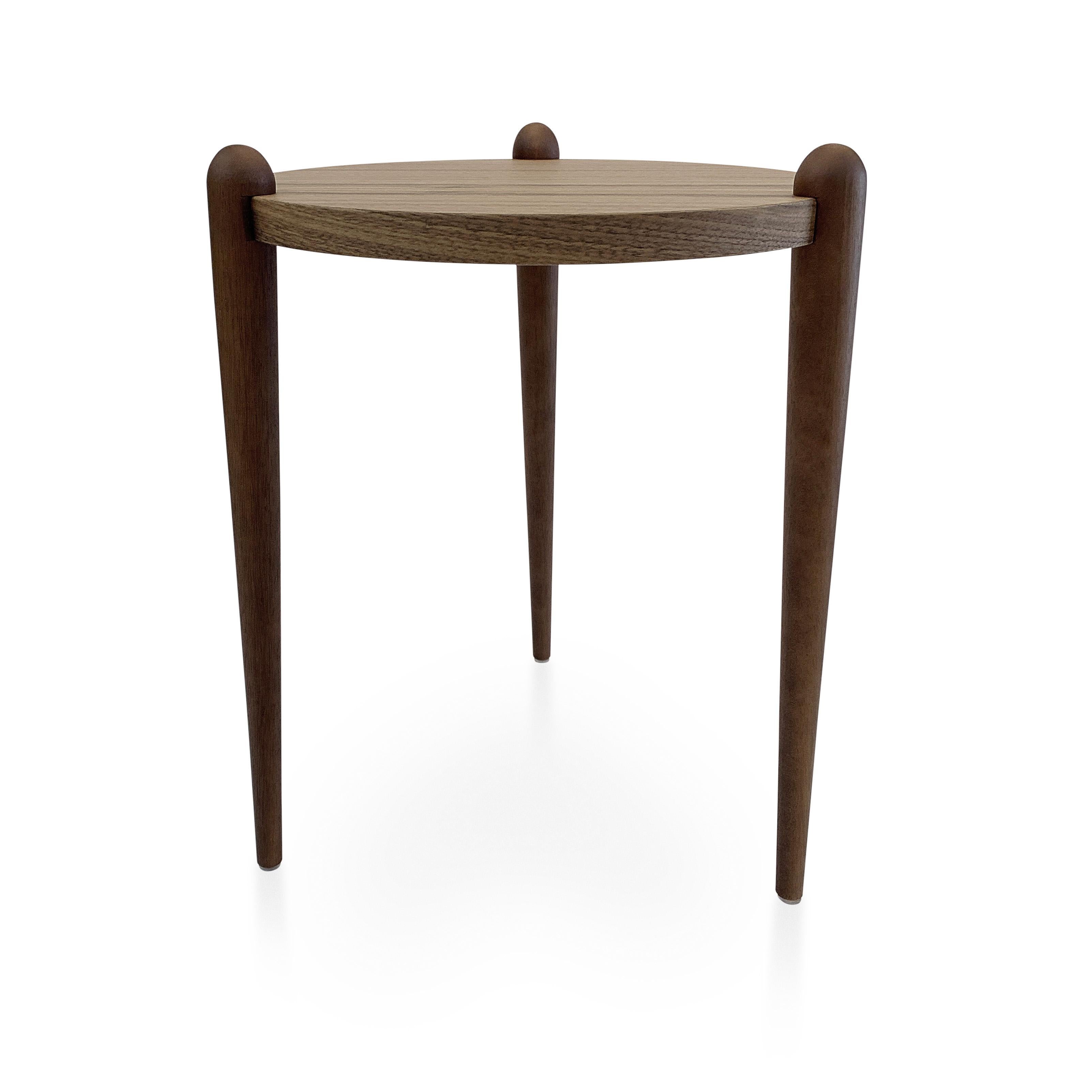 Pan Side Tables in Walnut Wood Finish, Set of 3 For Sale 9