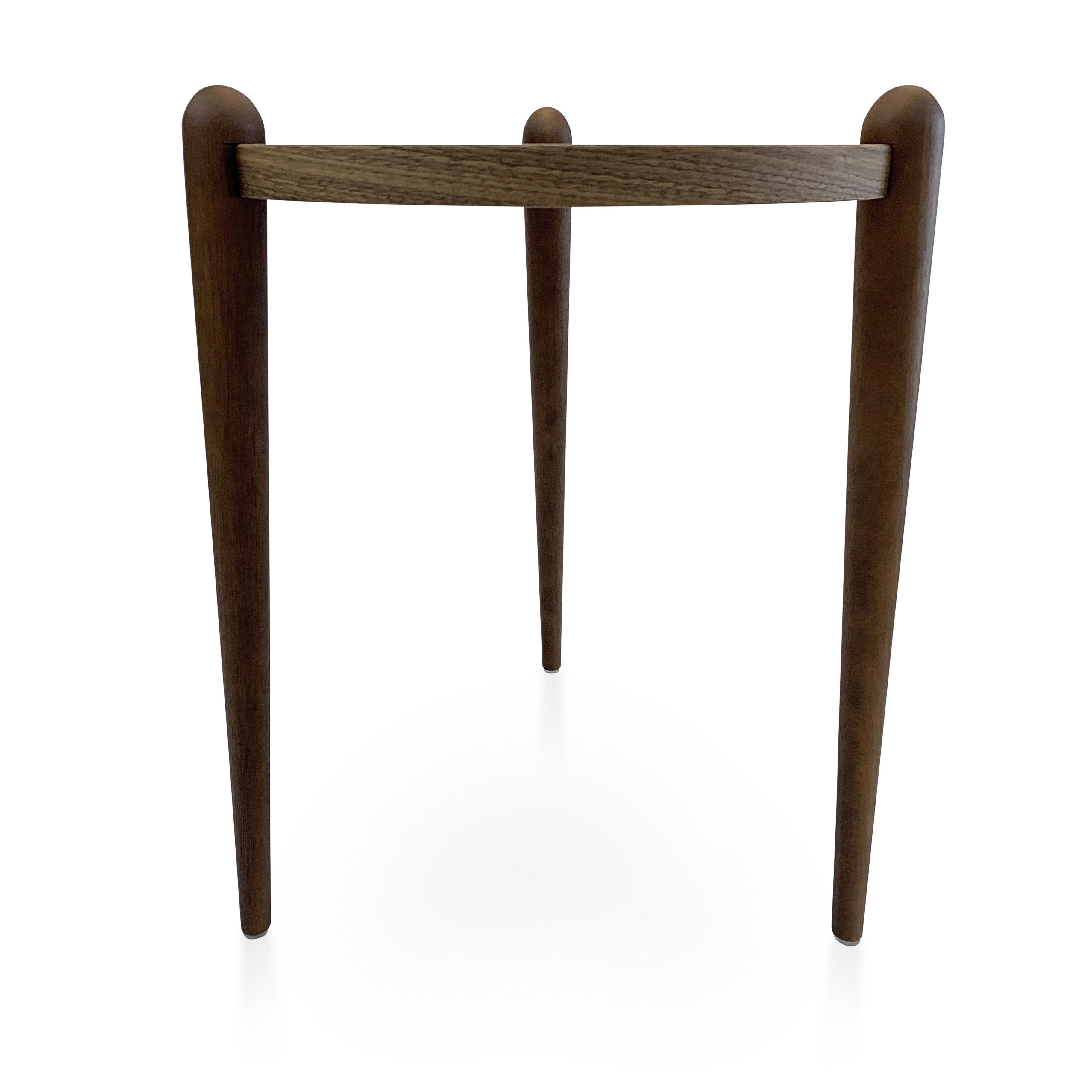 Pan Side Tables in Walnut Wood Finish, Set of 3 10