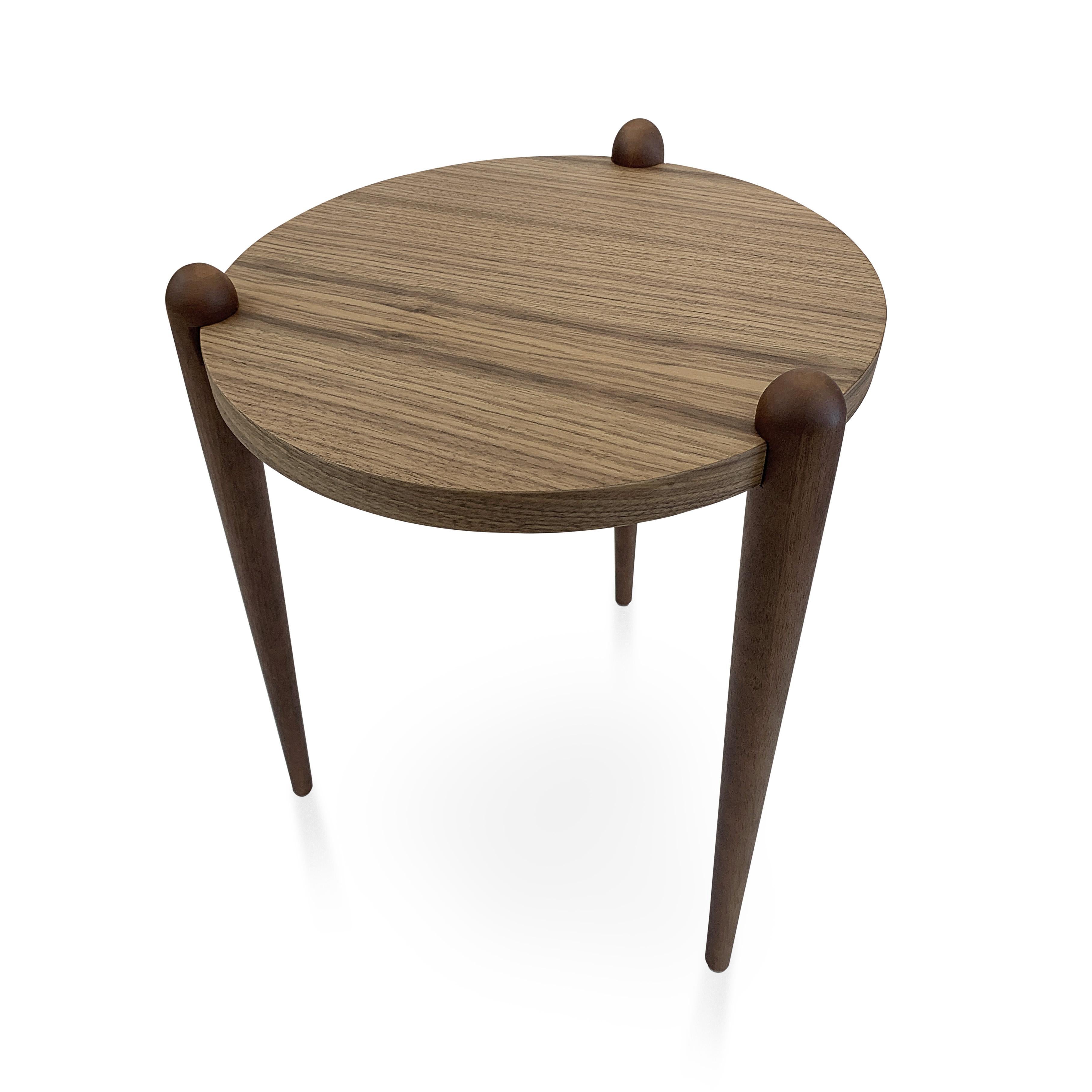 Pan Side Tables in Walnut Wood Finish, Set of 3 12