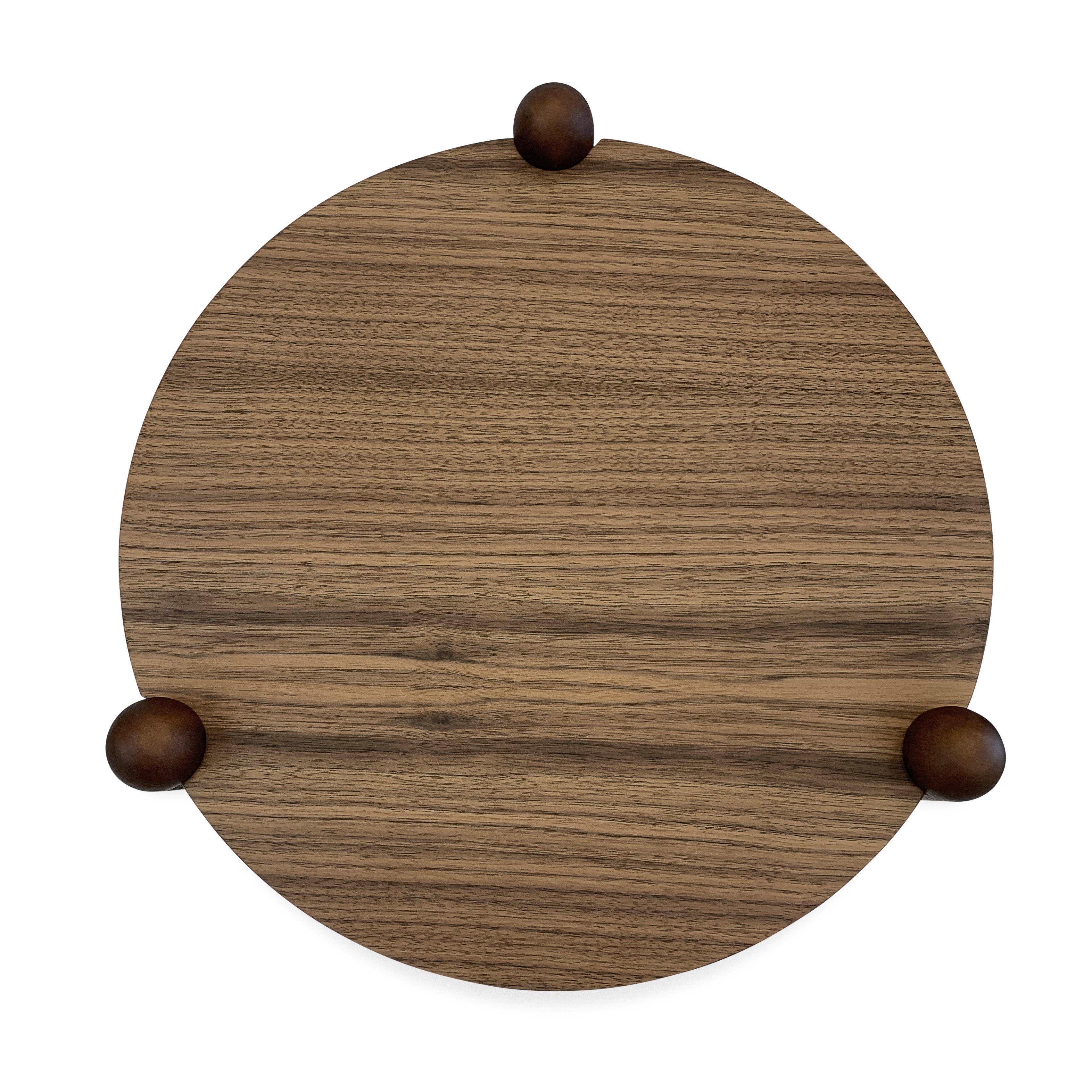Pan Side Tables in Walnut Wood Finish, Set of 3 For Sale 14