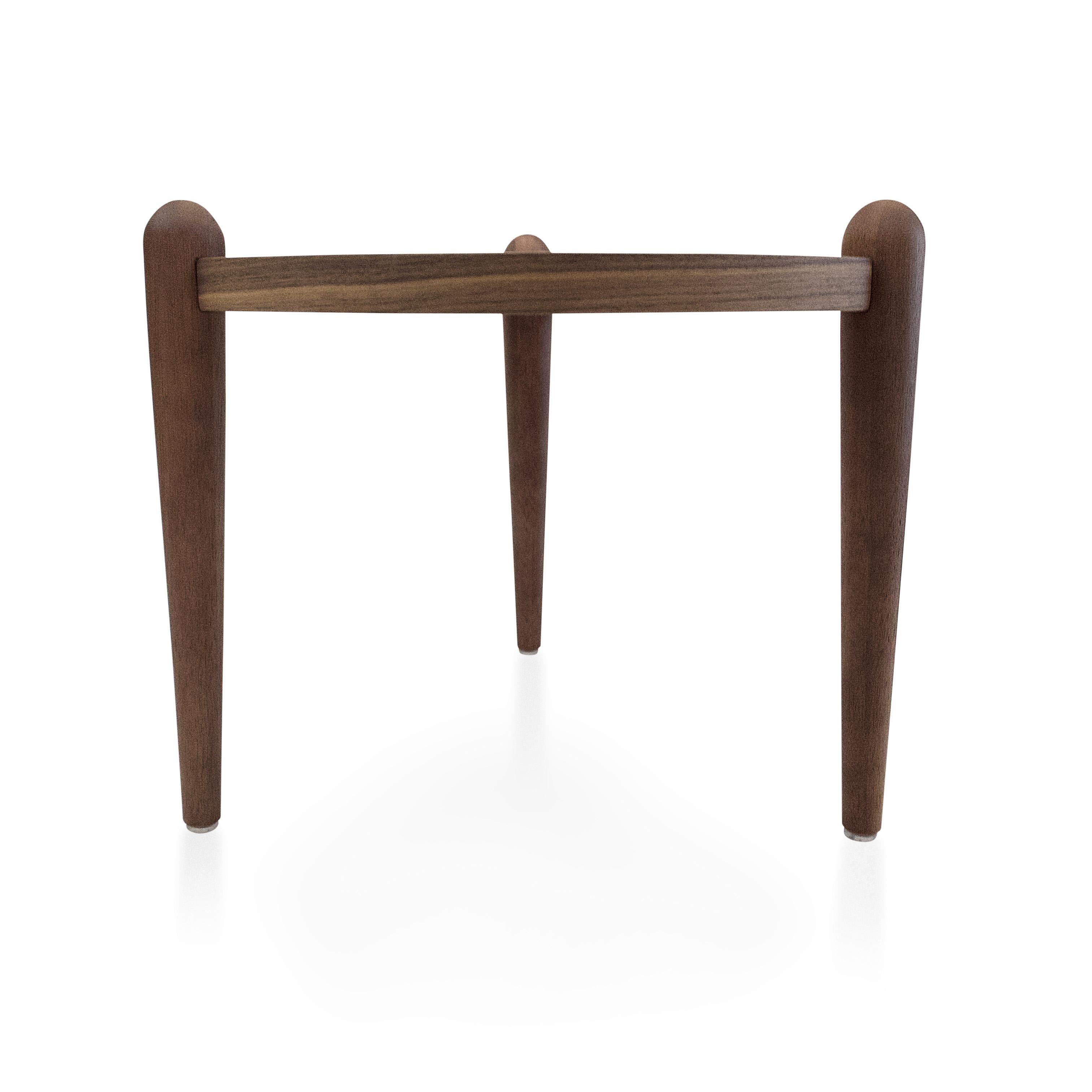 Pan Side Tables in Walnut Wood Finish, Set of 3 In New Condition For Sale In Miami, FL