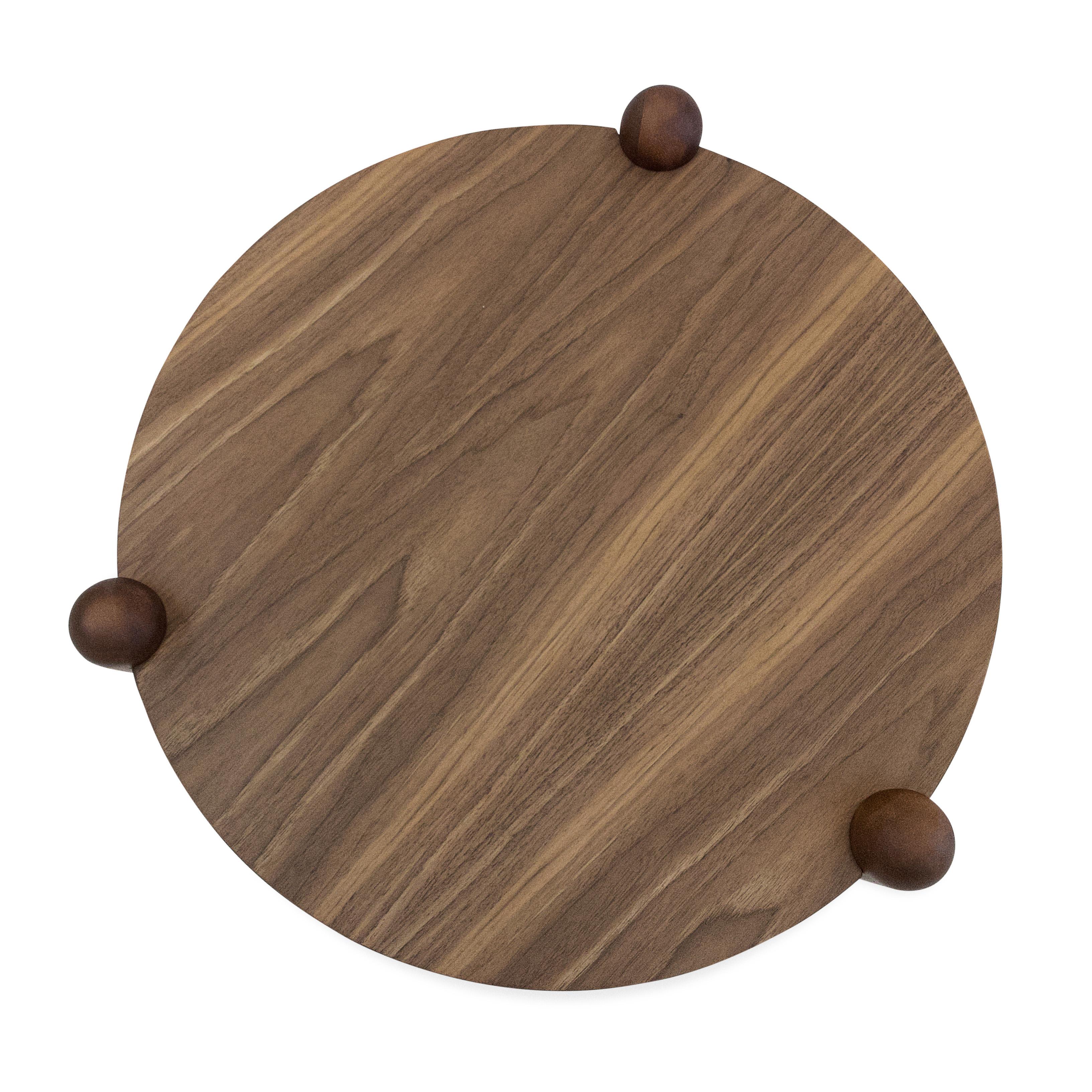 Pan Side Tables in Walnut Wood Finish, Set of 3 For Sale 2