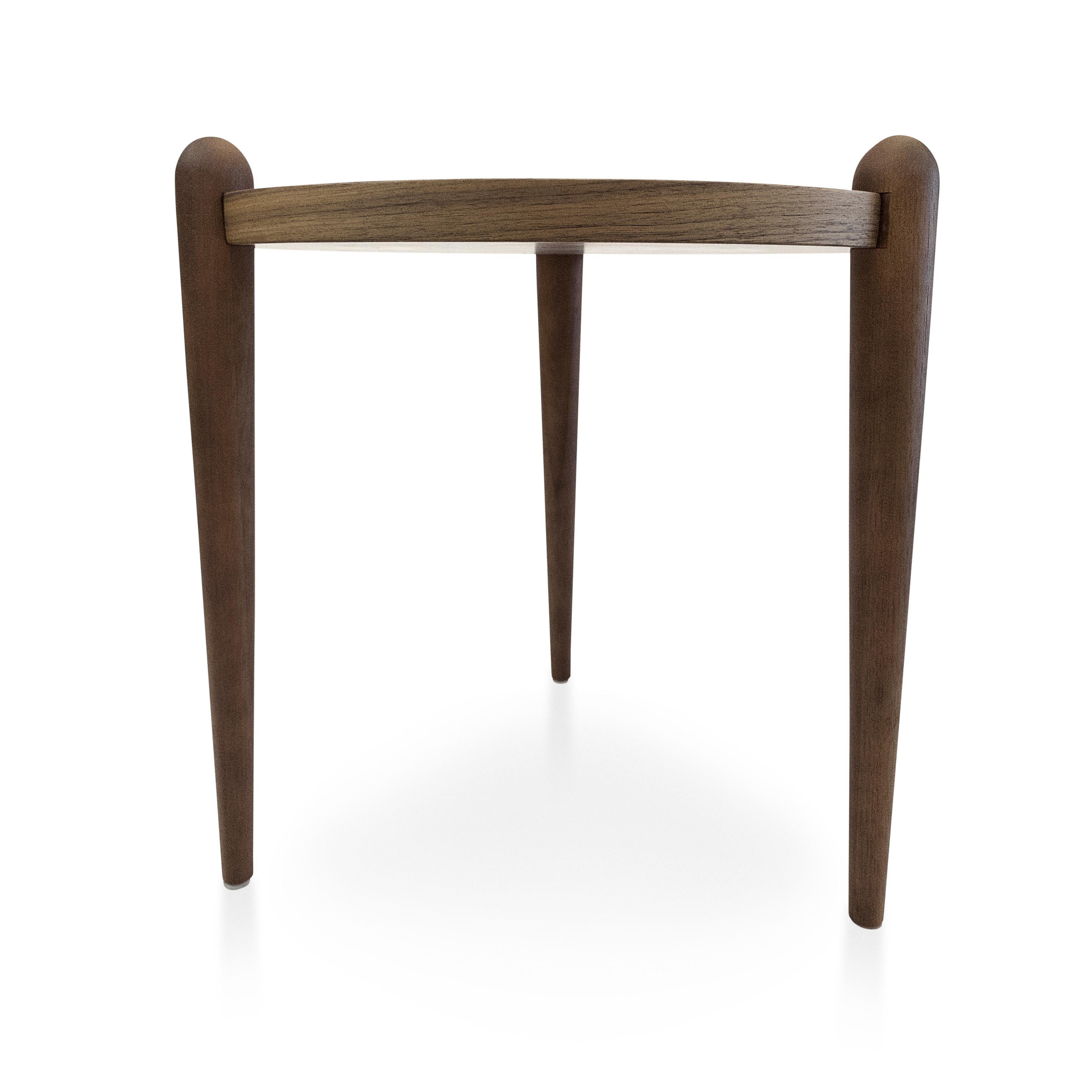 Pan Side Tables in Walnut Wood Finish, Set of 3 For Sale 3