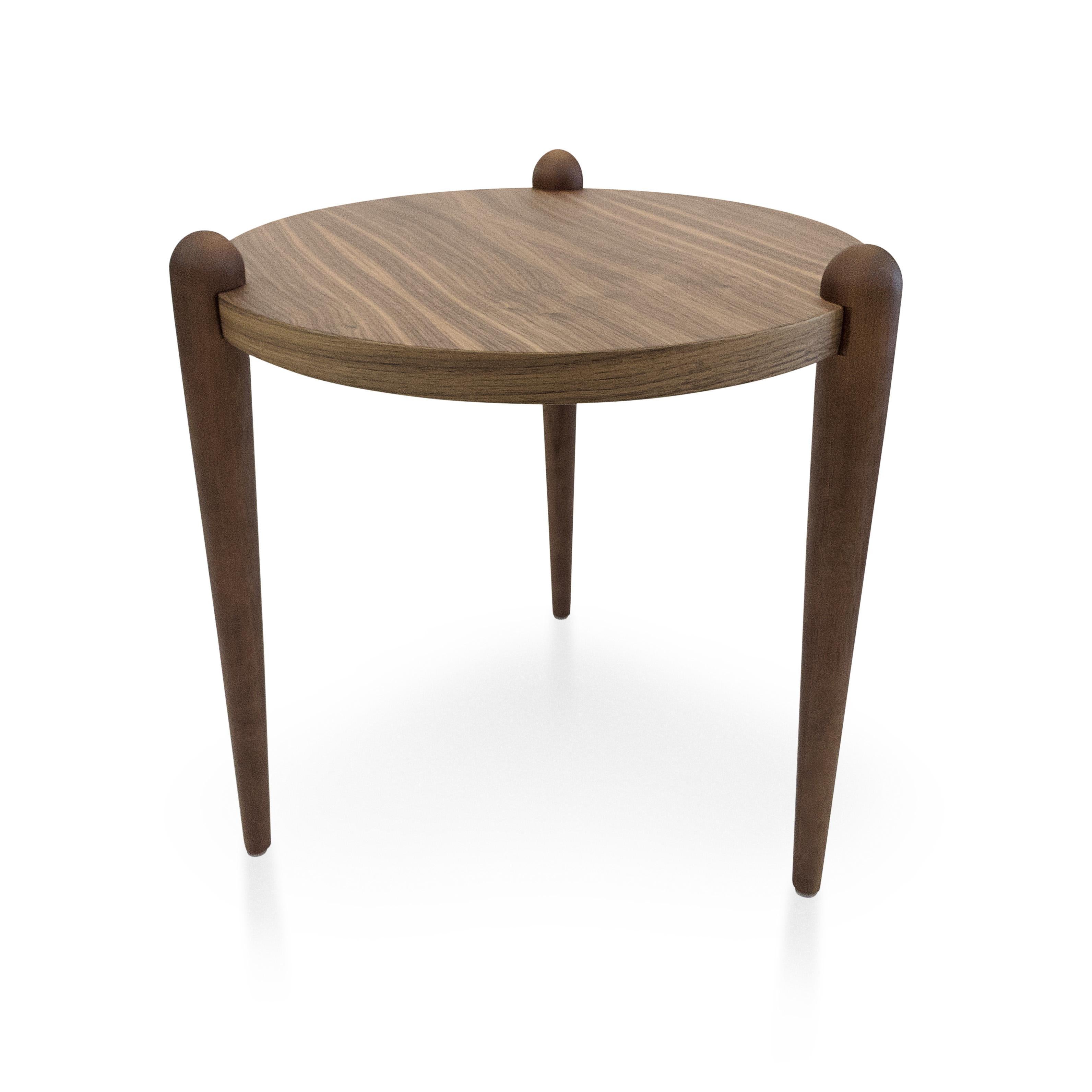 Pan Side Tables in Walnut Wood Finish, Set of 3 For Sale 4