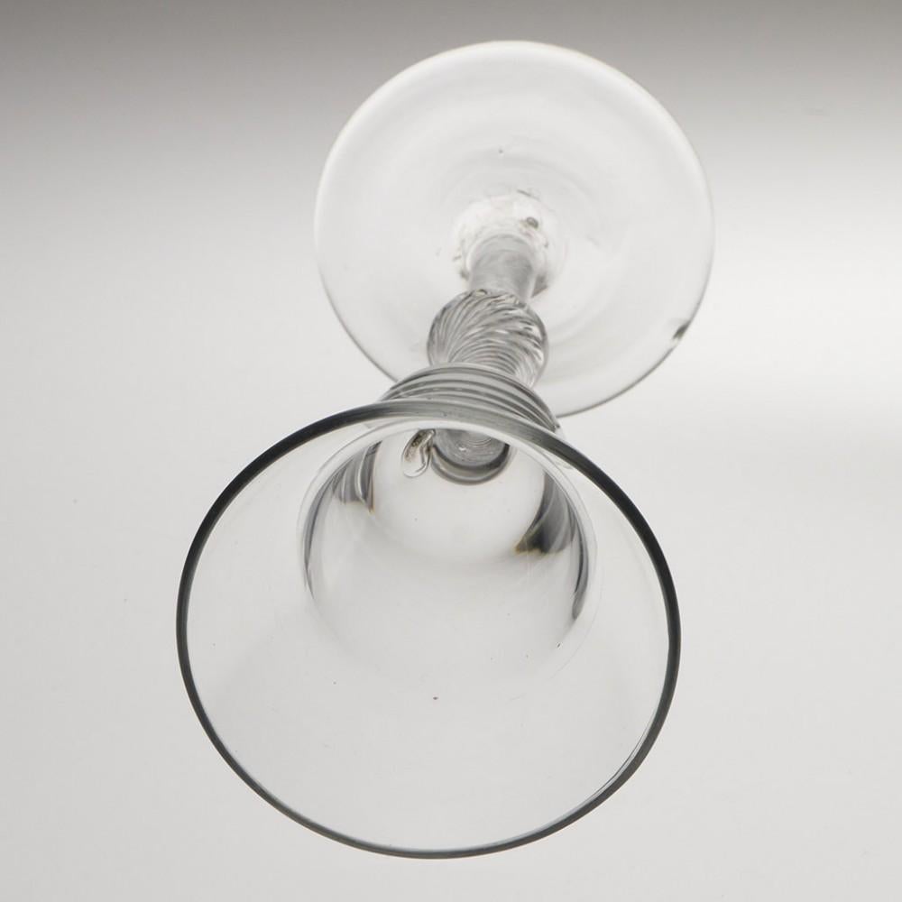 Pan Topped Air Twist Stem Wine Glass c1750 In Good Condition For Sale In Tunbridge Wells, GB