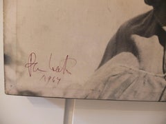 PAN Walther, Large Photo on Canvas, Photo of a Boy, Unique, signed and dated