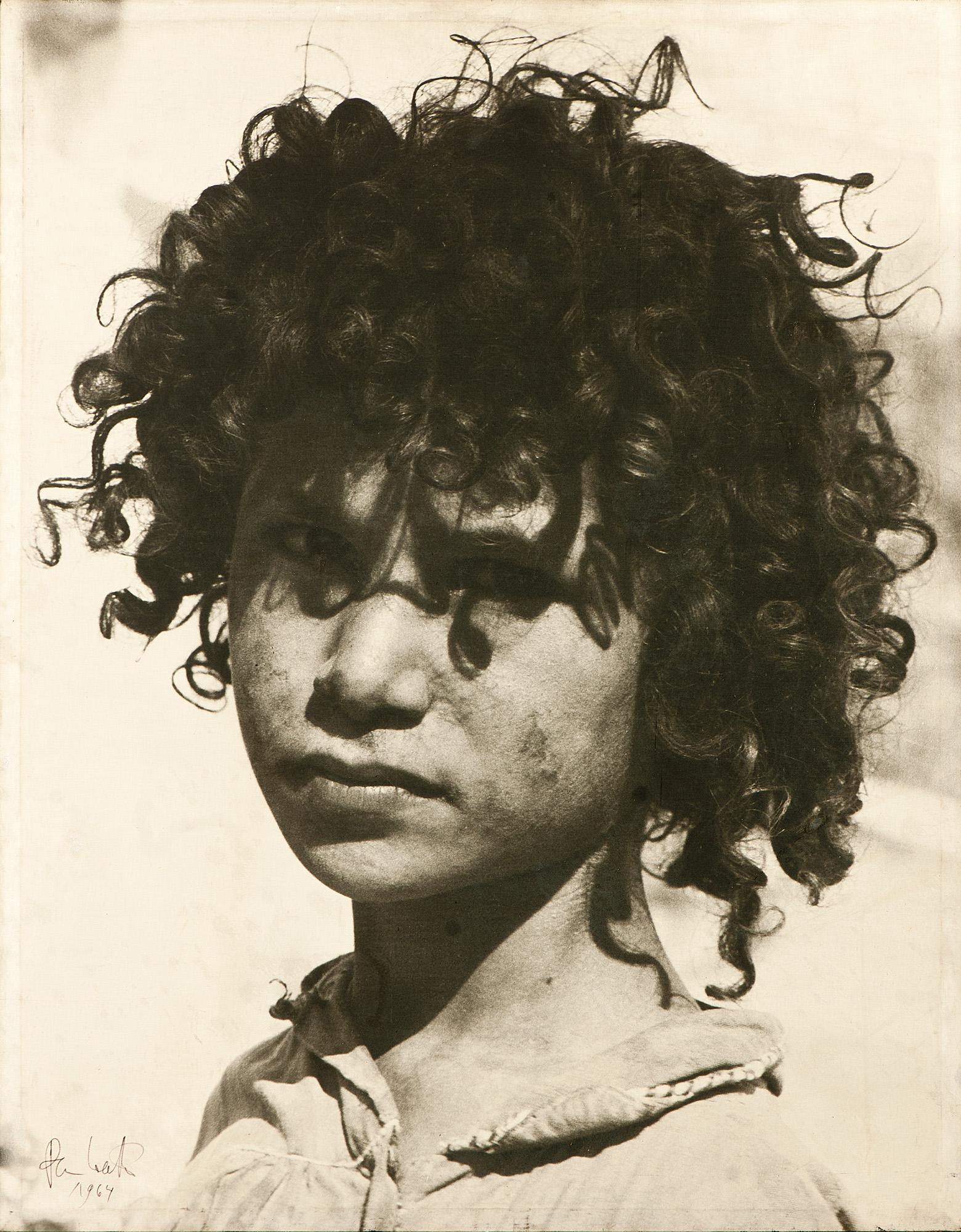 PAN Walther, Large Photo on Canvas, Photo of a Boy, Unique, signed and dated - Modern Photograph by Walther Pan