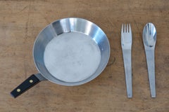 Pan with a Fork and a Spoon on a Tray by Carl Auböck