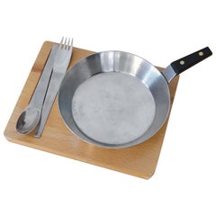 Vintage Pan with a Fork and a Spoon on a Tray by Carl Auböck
