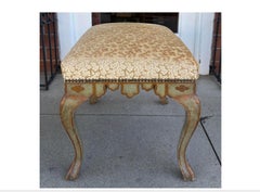 Panache for Michael Taylor Cut Velvet Upholstered Bench Ottoman