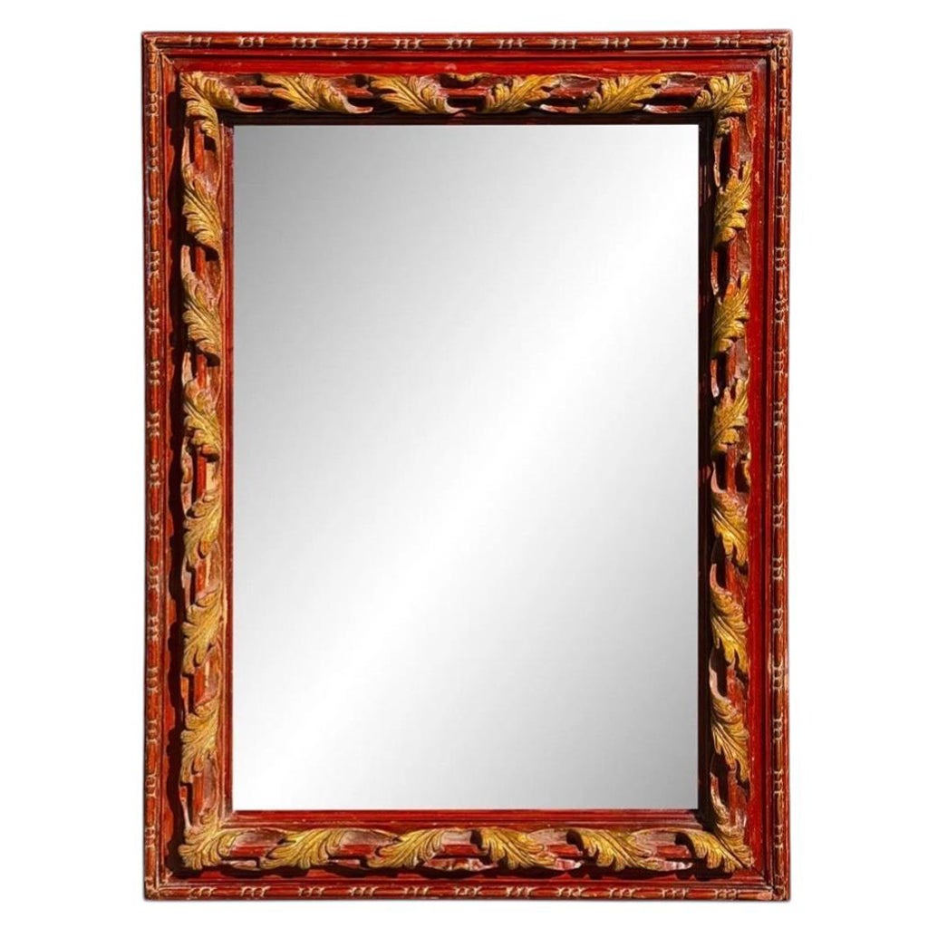 Panache for Michael Taylor Red Giltwood Mirror
