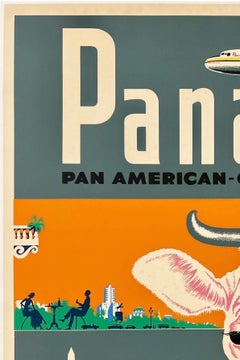 PANAGRA ARGENTINA PAN AMERICAN-GRACE AIR Original Vintage Airline Travel Poster