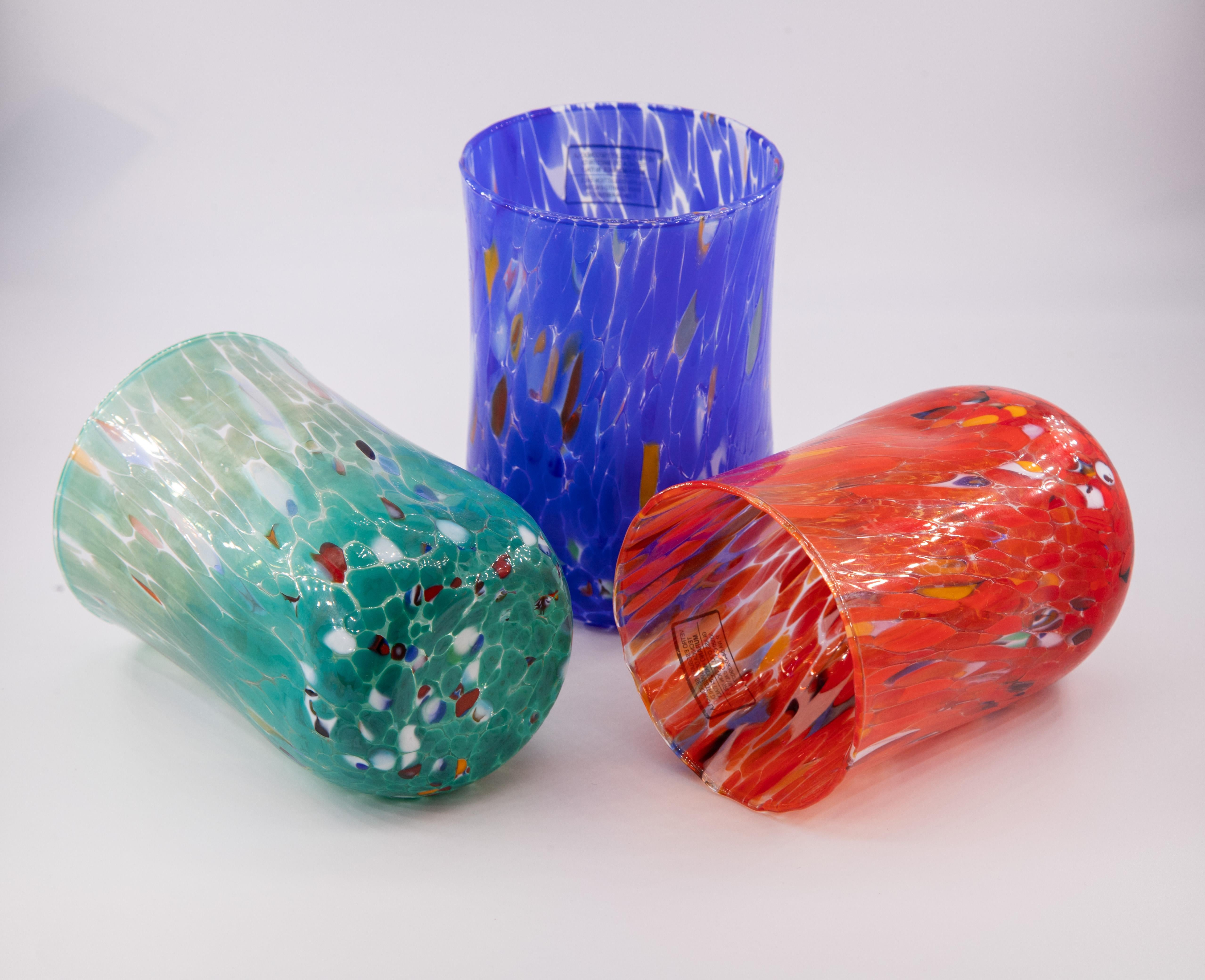 Murano City, Set of 6 Murano Drinkwater Glasses Color 