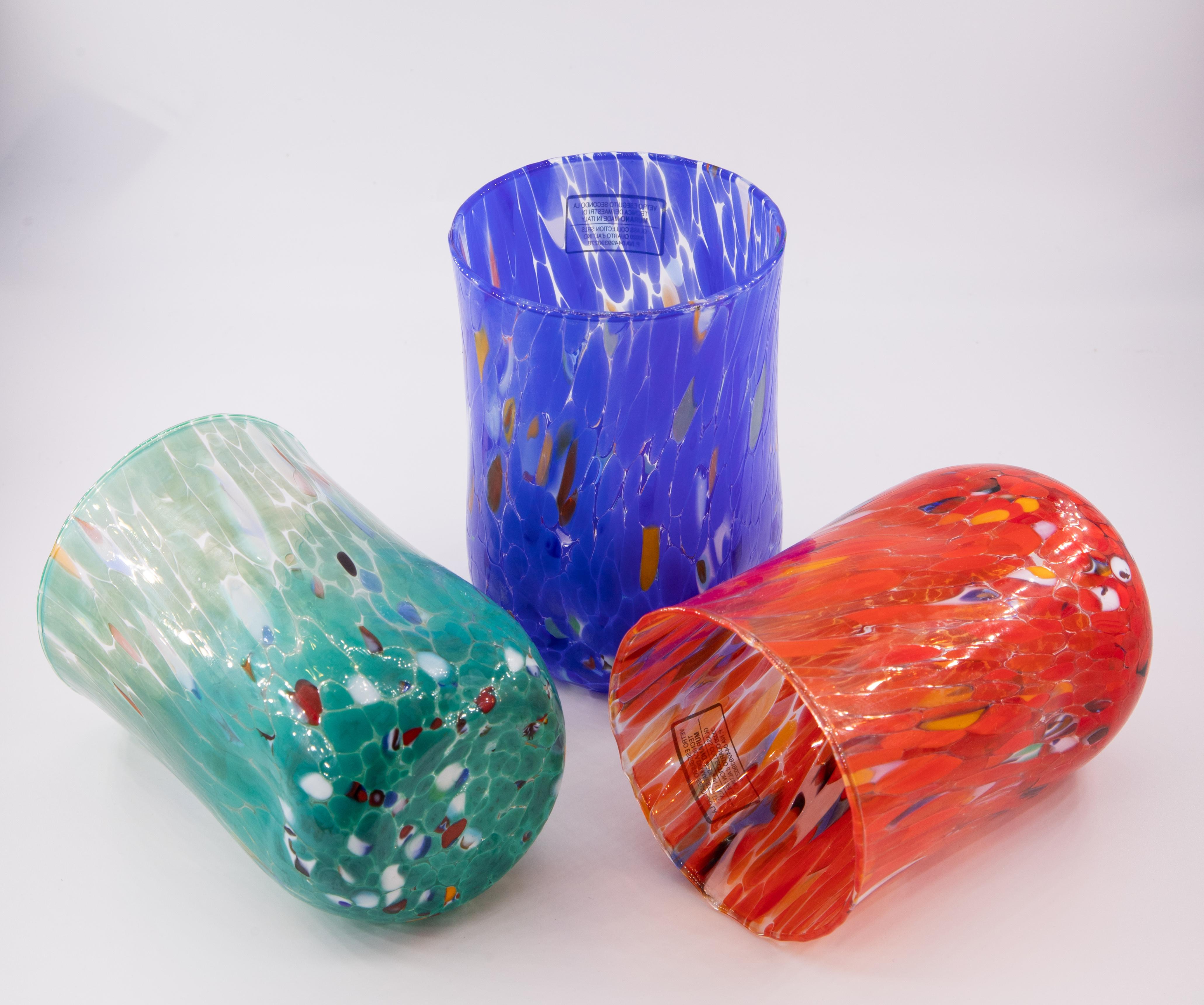 Verre de Murano Murano City, Set of 6 Murano Drinkwater Glasses Color 