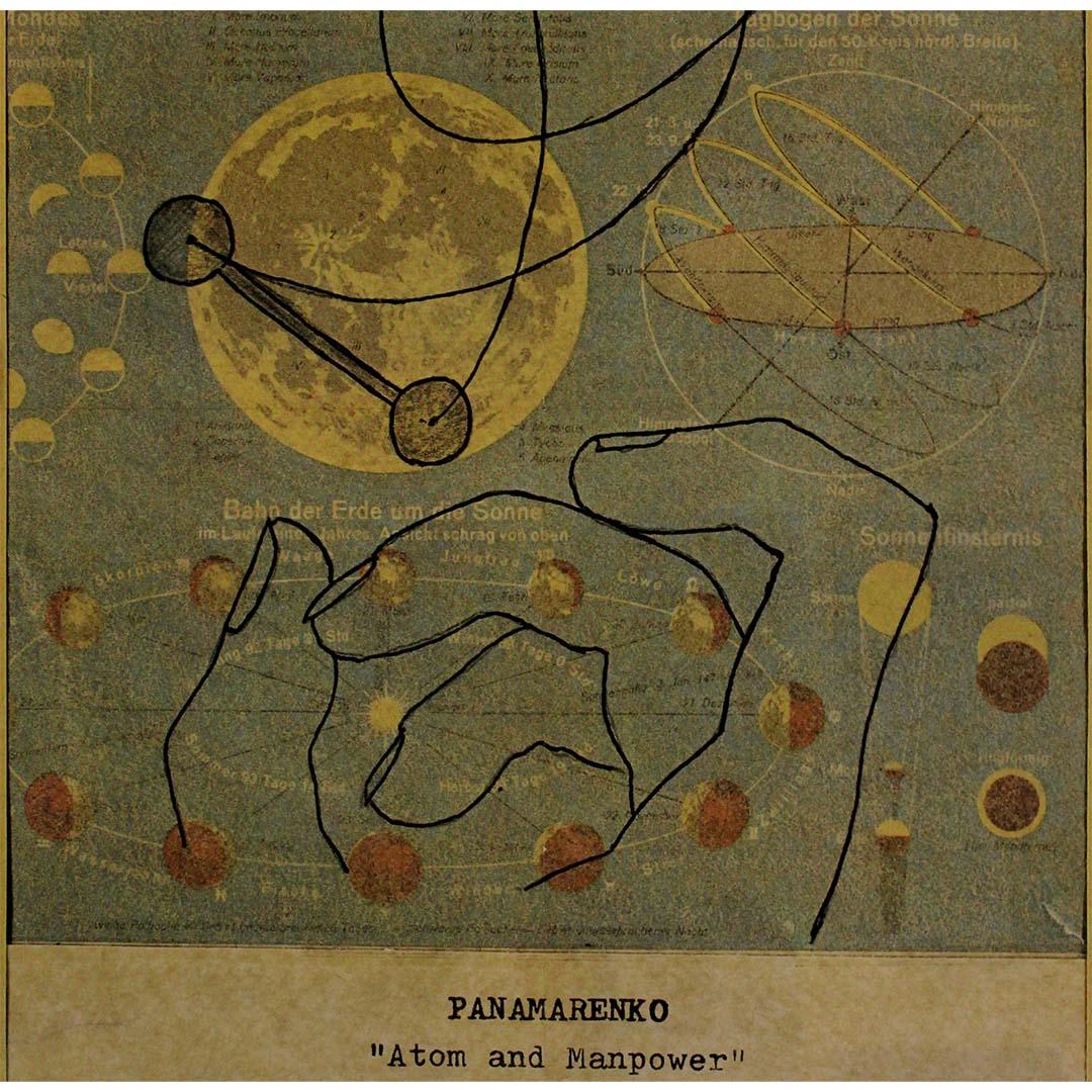 Affiche originale de l'exposition de Panamarenko en 1975 - Atome et puissance de l'esprit en vente 2