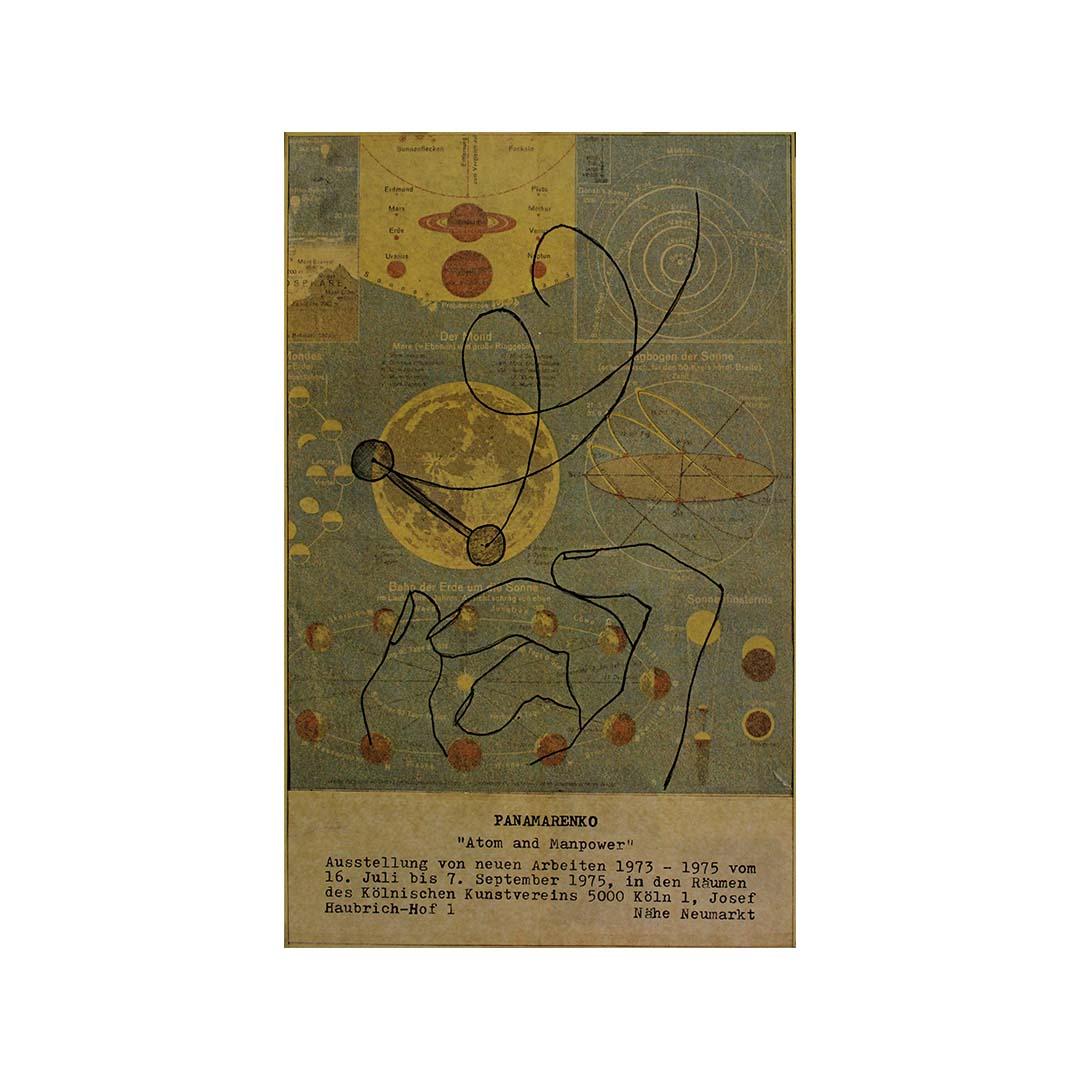 Affiche originale de l'exposition de Panamarenko en 1975 - Atome et puissance de l'esprit en vente 3